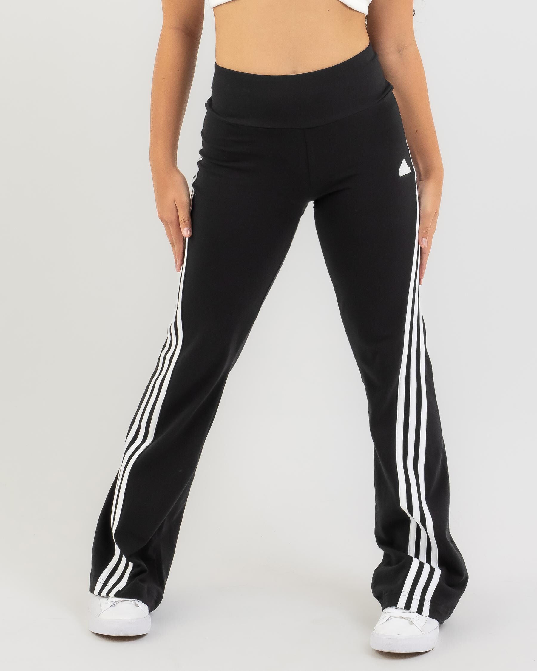 Adidas Girls' Future Icons 3 Stripes Flared Leggings in Black