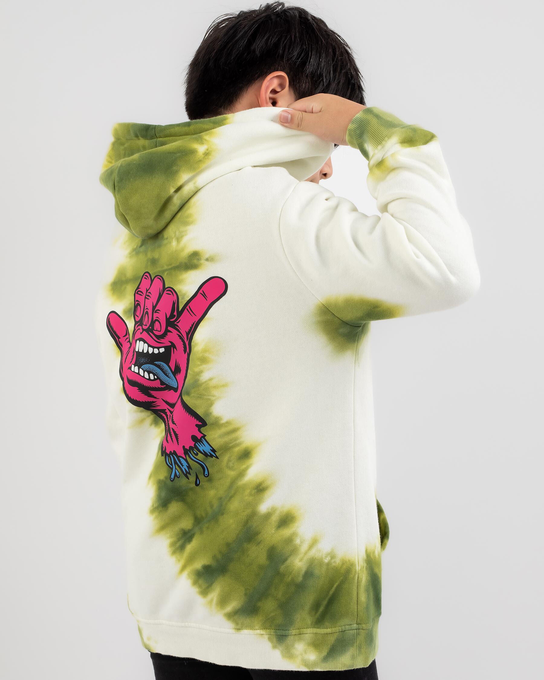 Santa Cruz Boys' Shaka Hand Hoodie in Green