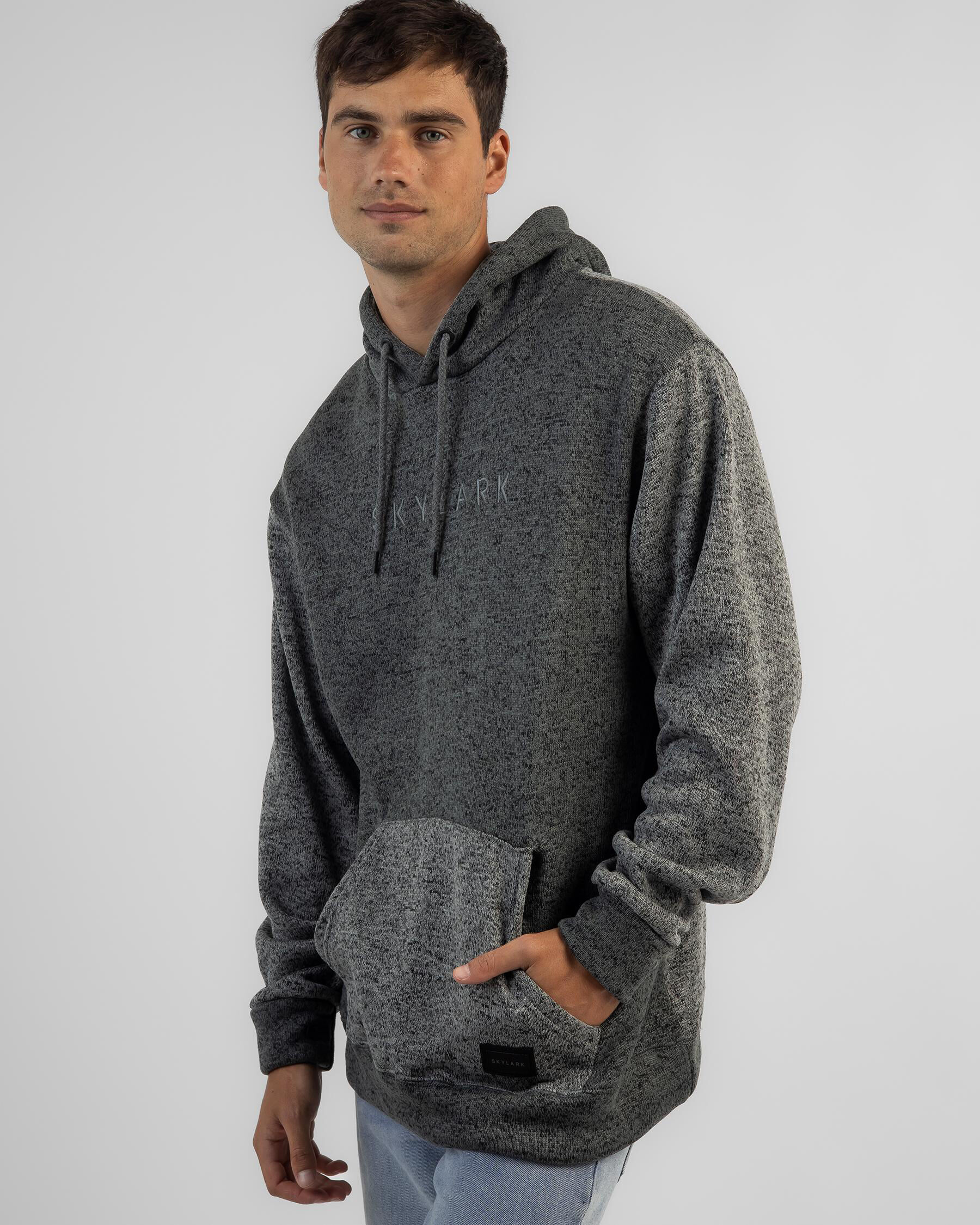 Skylark Men's Deuce Knit Hoodie in Black