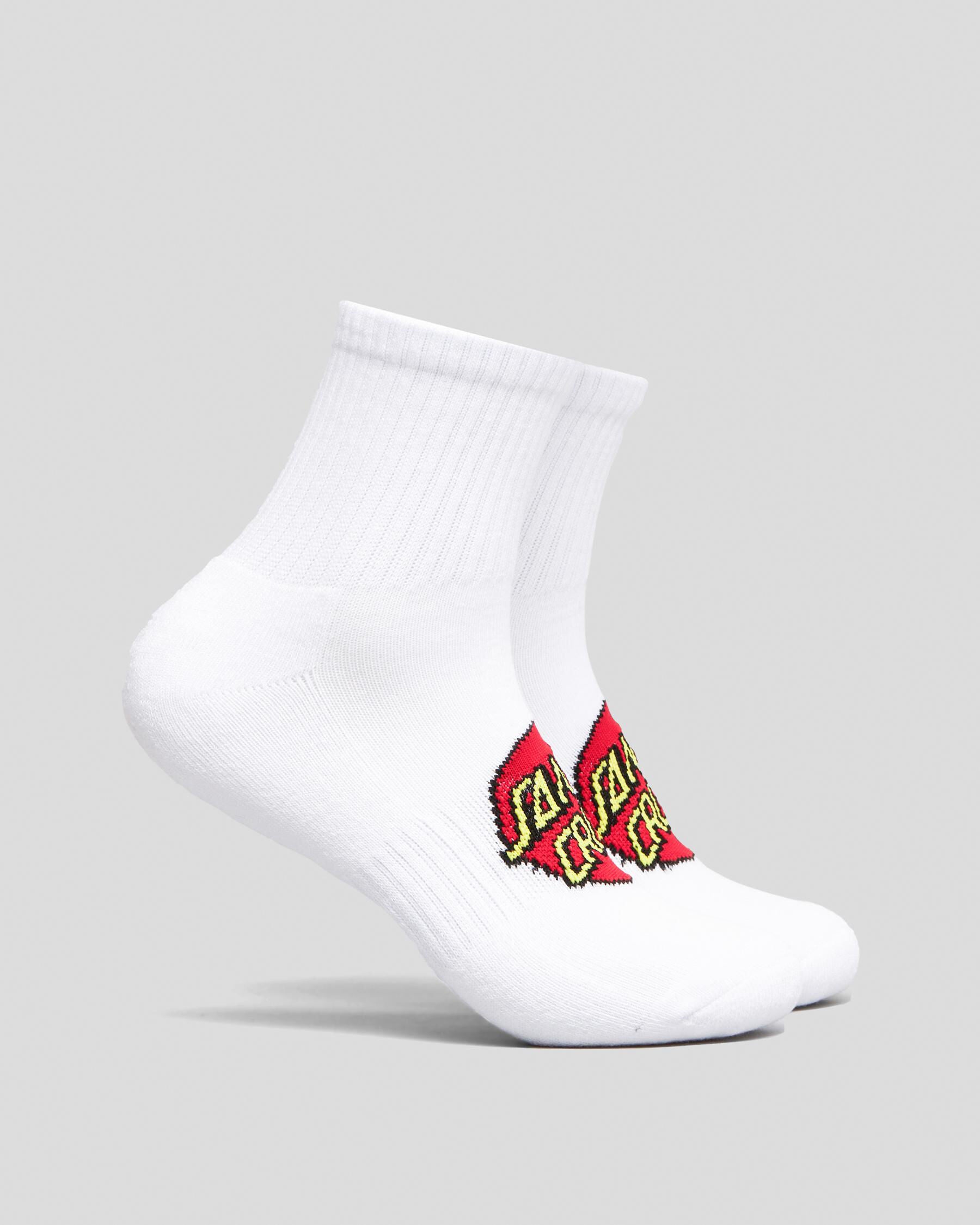 Santa Cruz Boys' Classic Dot Ankle Socks 2 Pack in White