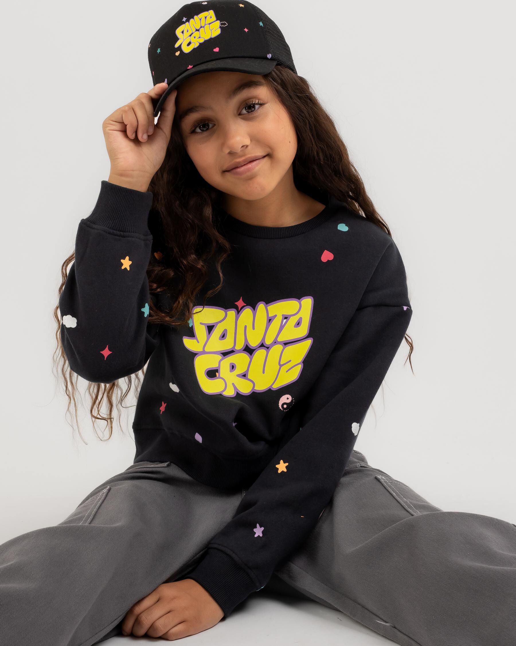Santa Cruz Girls' Bubble Stack Sweatshirt in Black