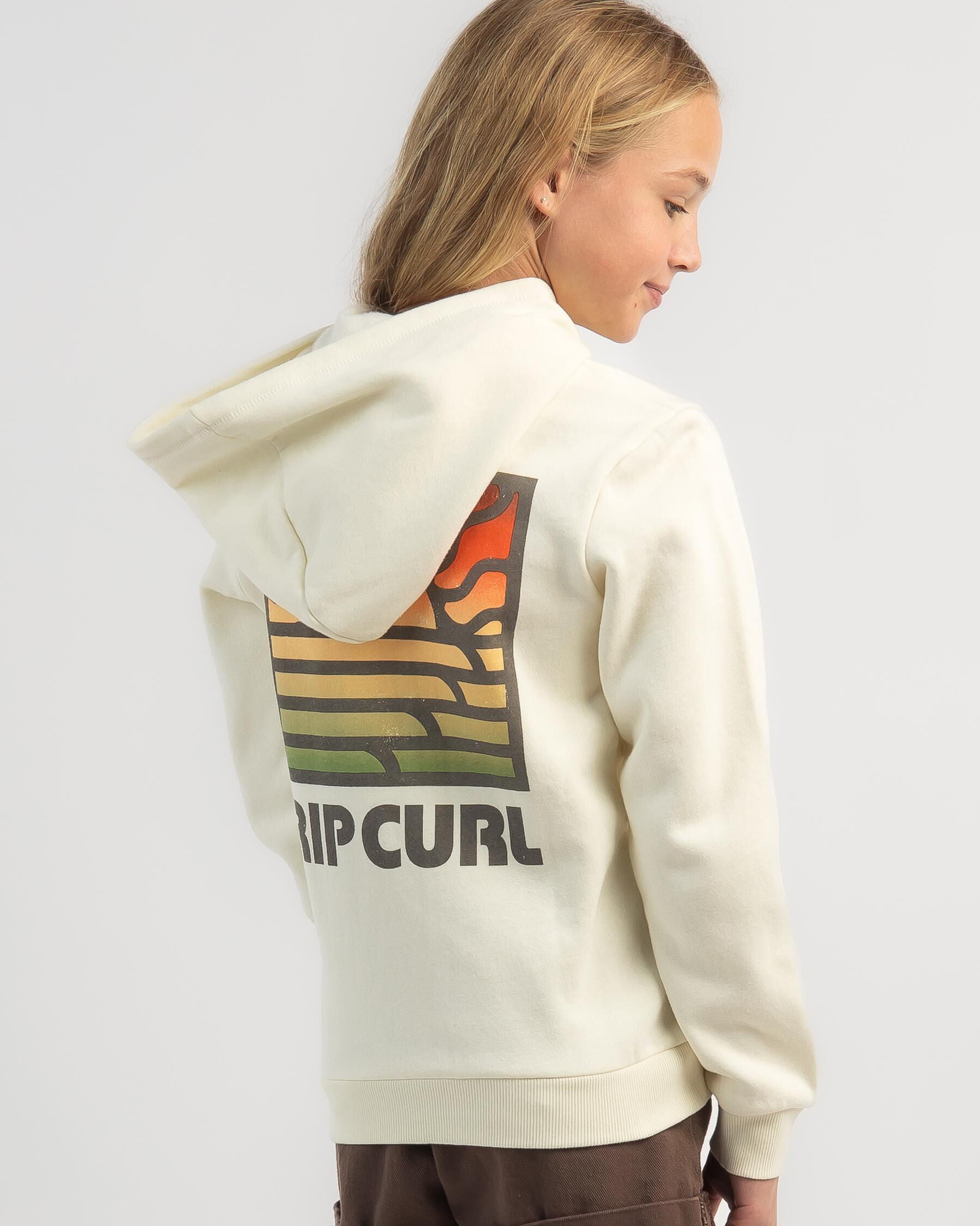 Rip Curl Girls' Trippin Zip Through Hoodie in Cream