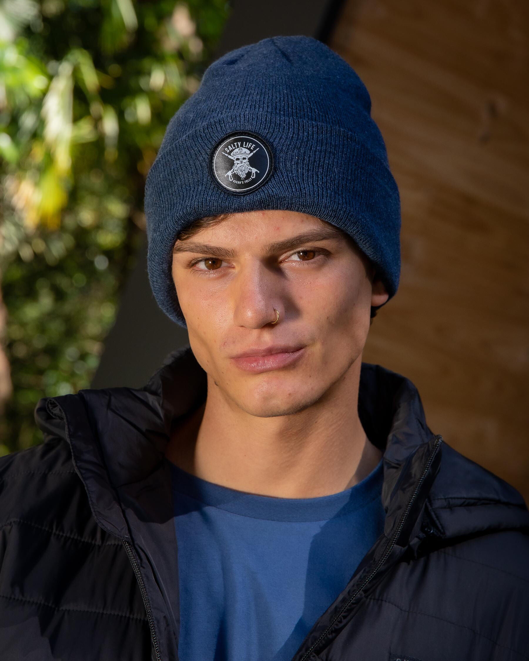 Salty Life Men's Overboard Beanie Hat in Navy