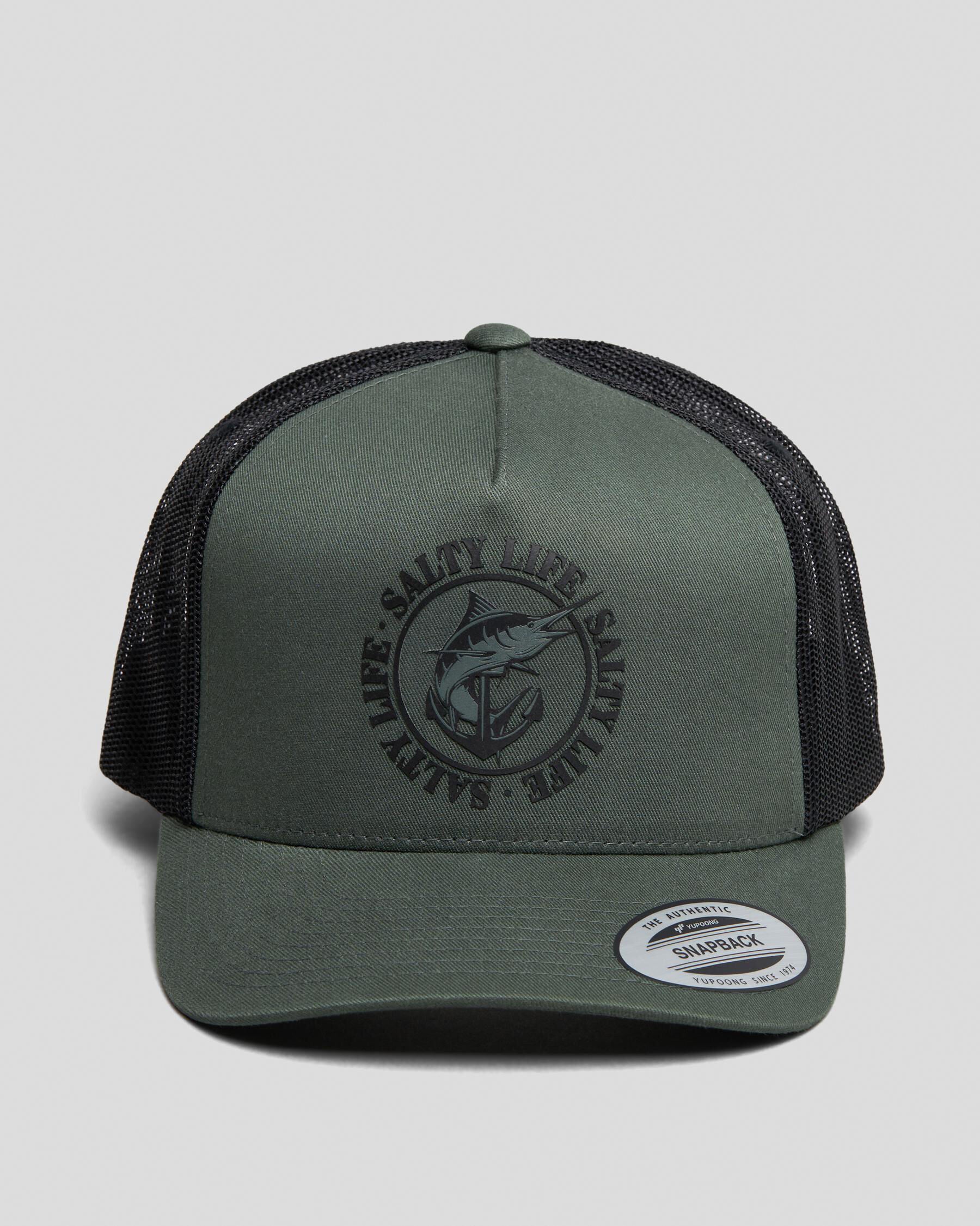 Salty Life Men's Once Bitten Trucker Cap in Green
