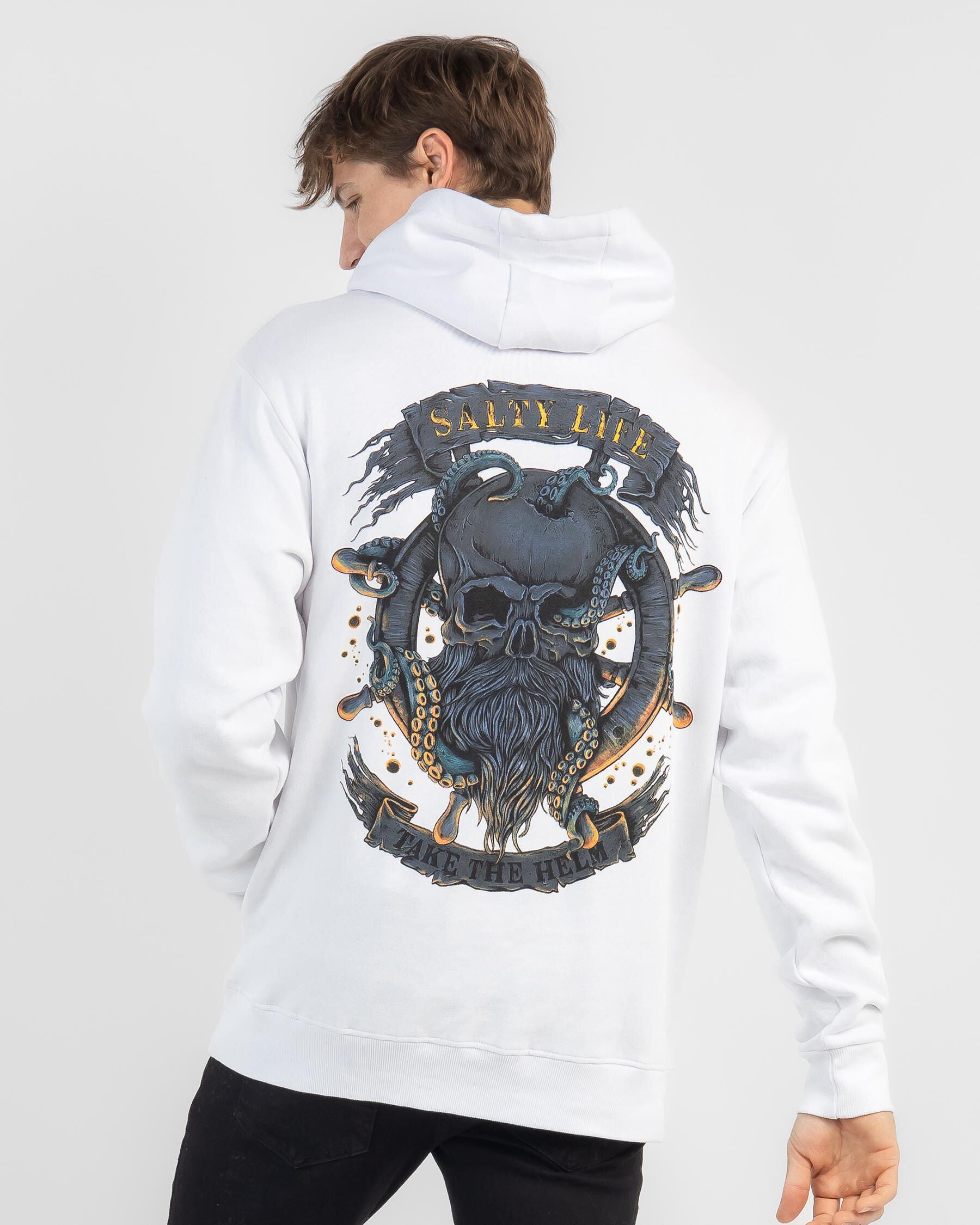 Salty Life Men's Sea Devil Hoodie in White