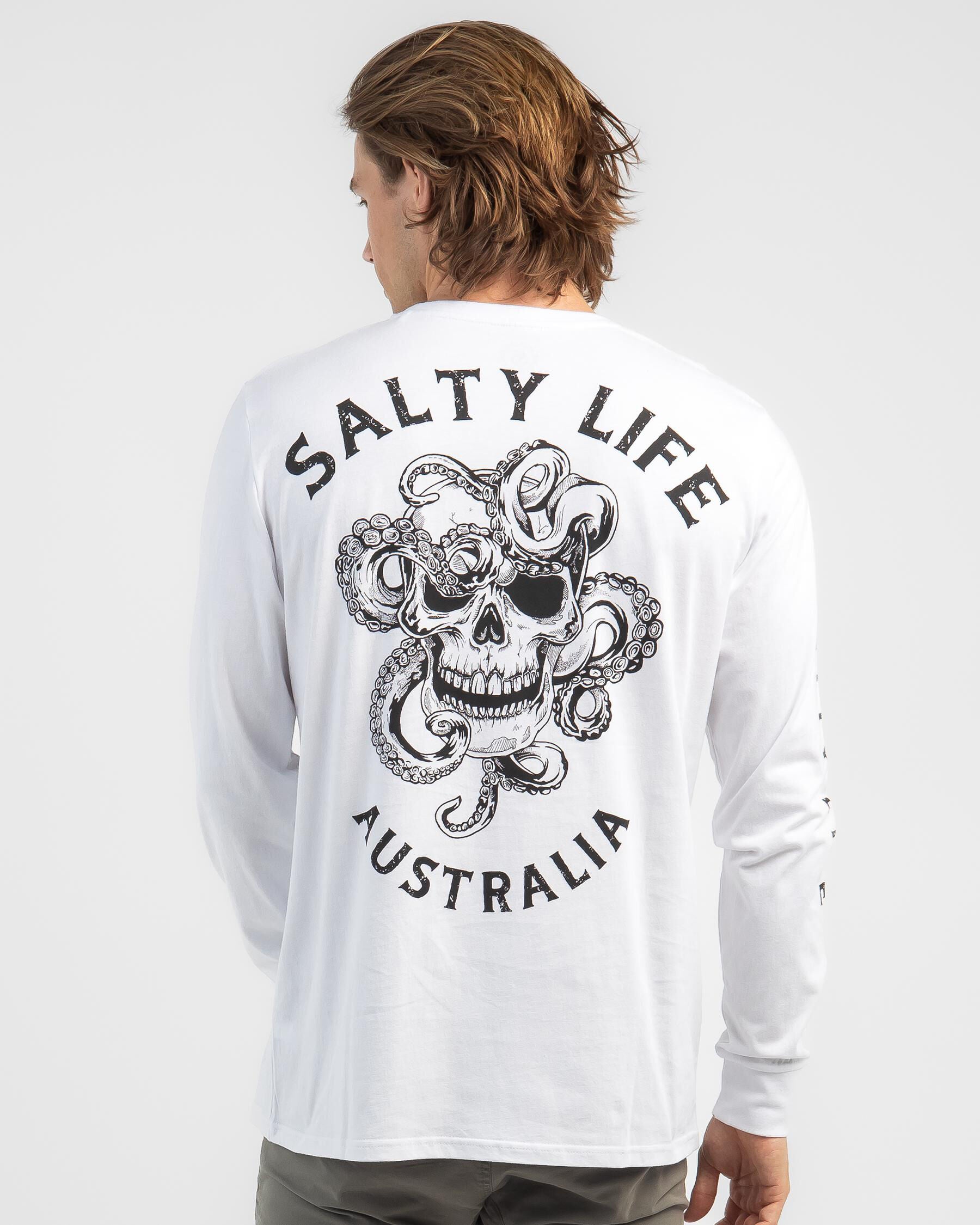 Salty Life Men's Tentacles Long Sleeve T-Shirt in White