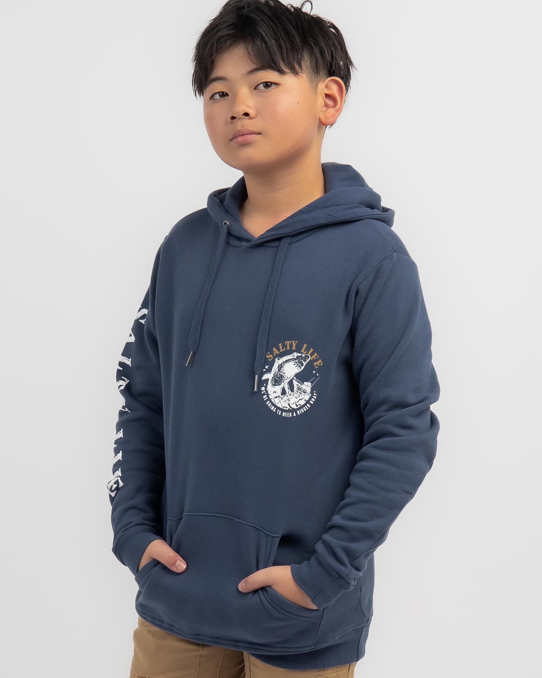 Salty Life Boys' Summit Hoodie in Blue