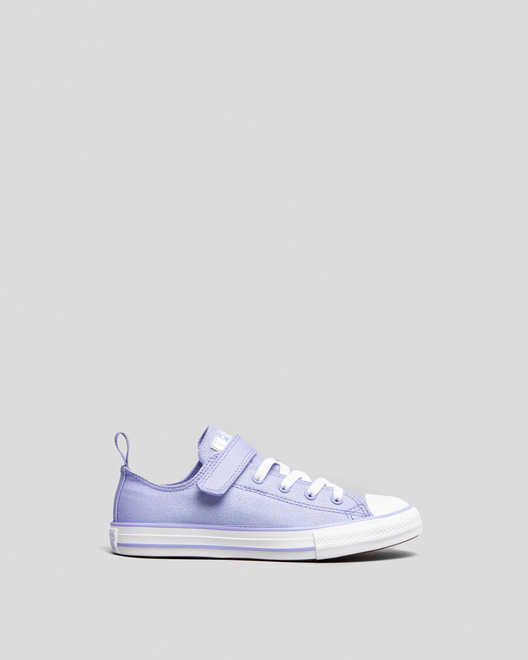 Converse Girls' Chuck Taylor Glitter All Star Shoes in Purple