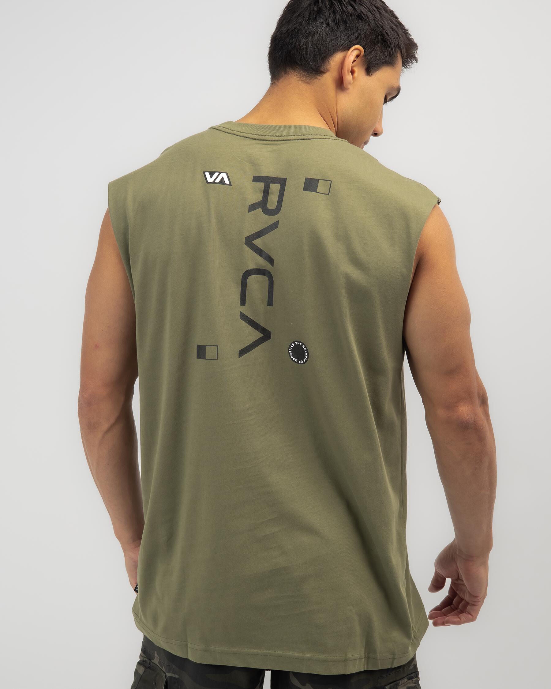 RVCA Men's Upstanding Muscle Tank Top in Blue