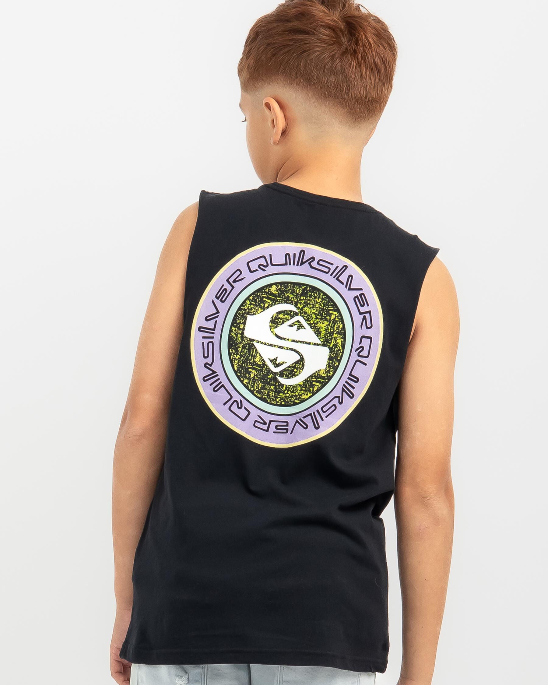 Quiksilver Boys' In Circles Muscle Tank Top in Black
