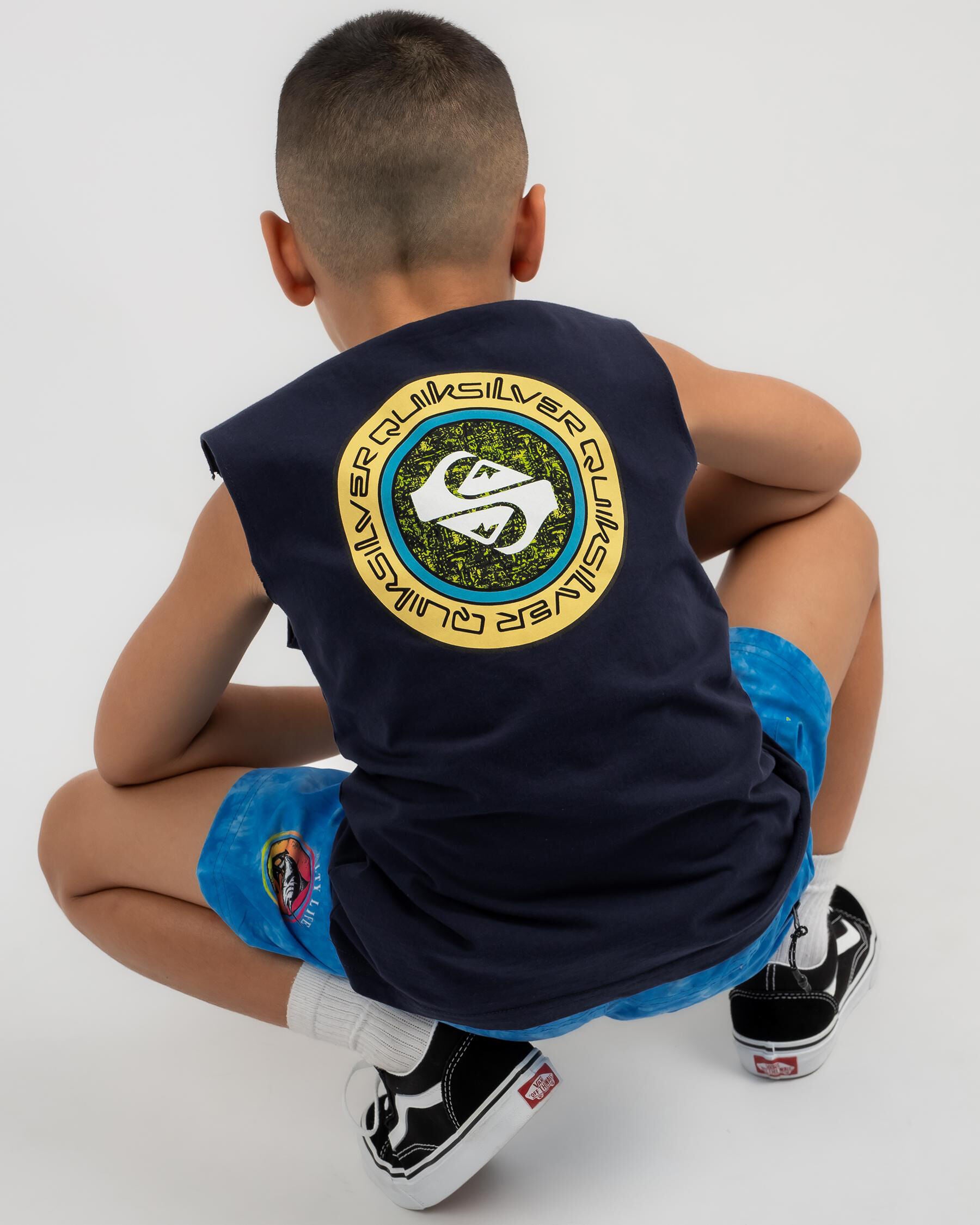 Quiksilver Toddlers' In Circles Muscle Tank Top in Navy