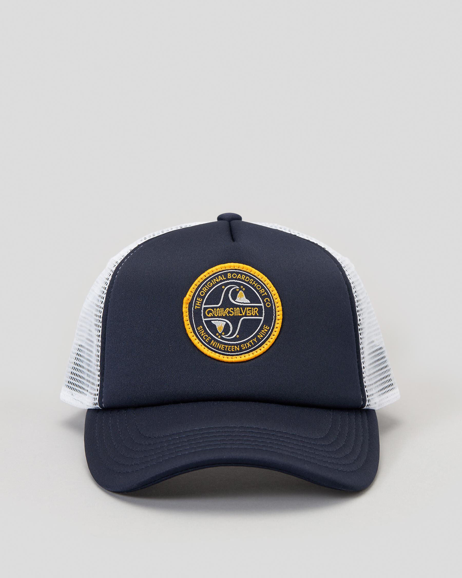 Quiksilver Secret Slab Youth Trucker Cap in Navy