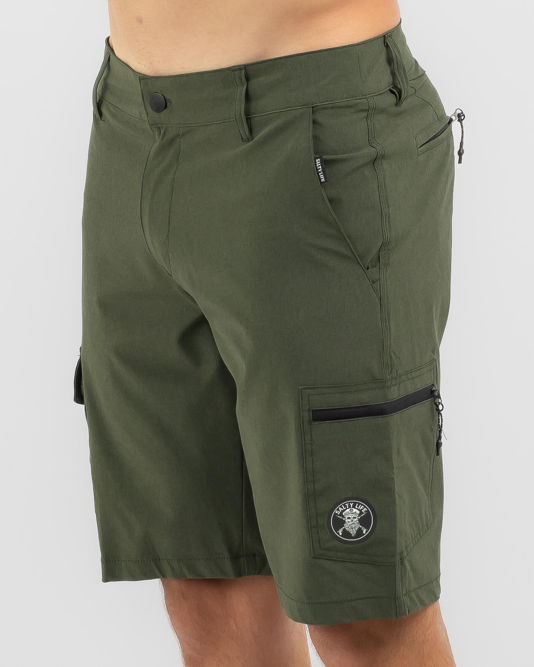 Salty Life Men's Caster Walk Shorts in Green
