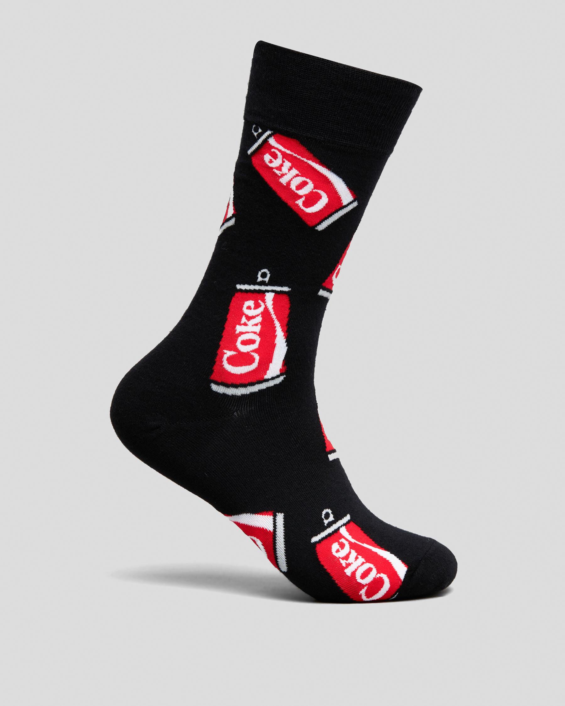FOOT-IES Men's Coke Cans Socks in Black