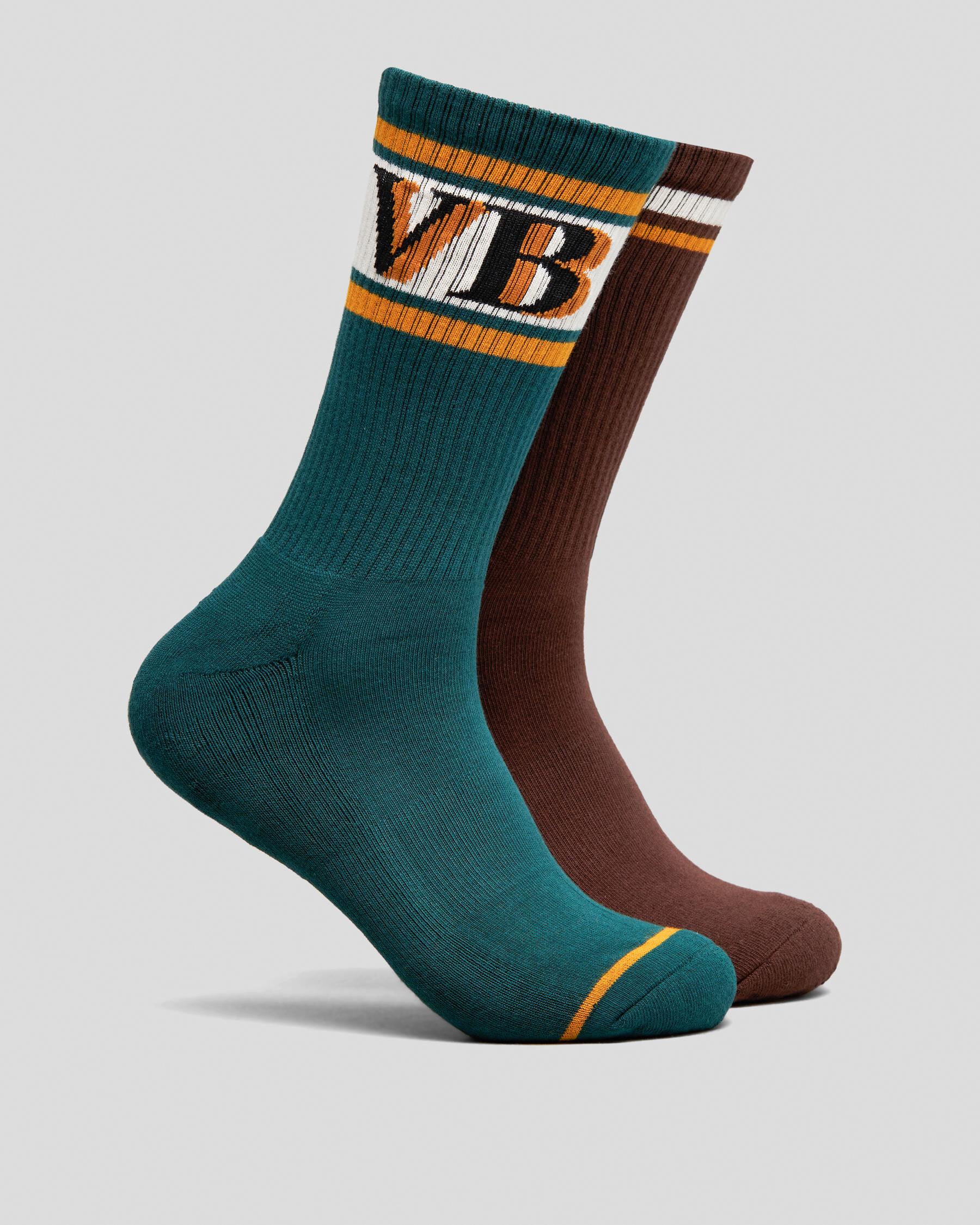 FOOT-IES Men's Vb Pints Sneaker Socks 2 Pack in Brown