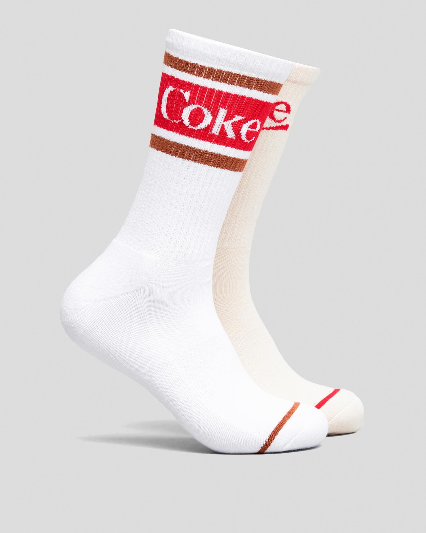 FOOT-IES Men's Coke Ribbon Sneaker Socks 2 Pack in Cream