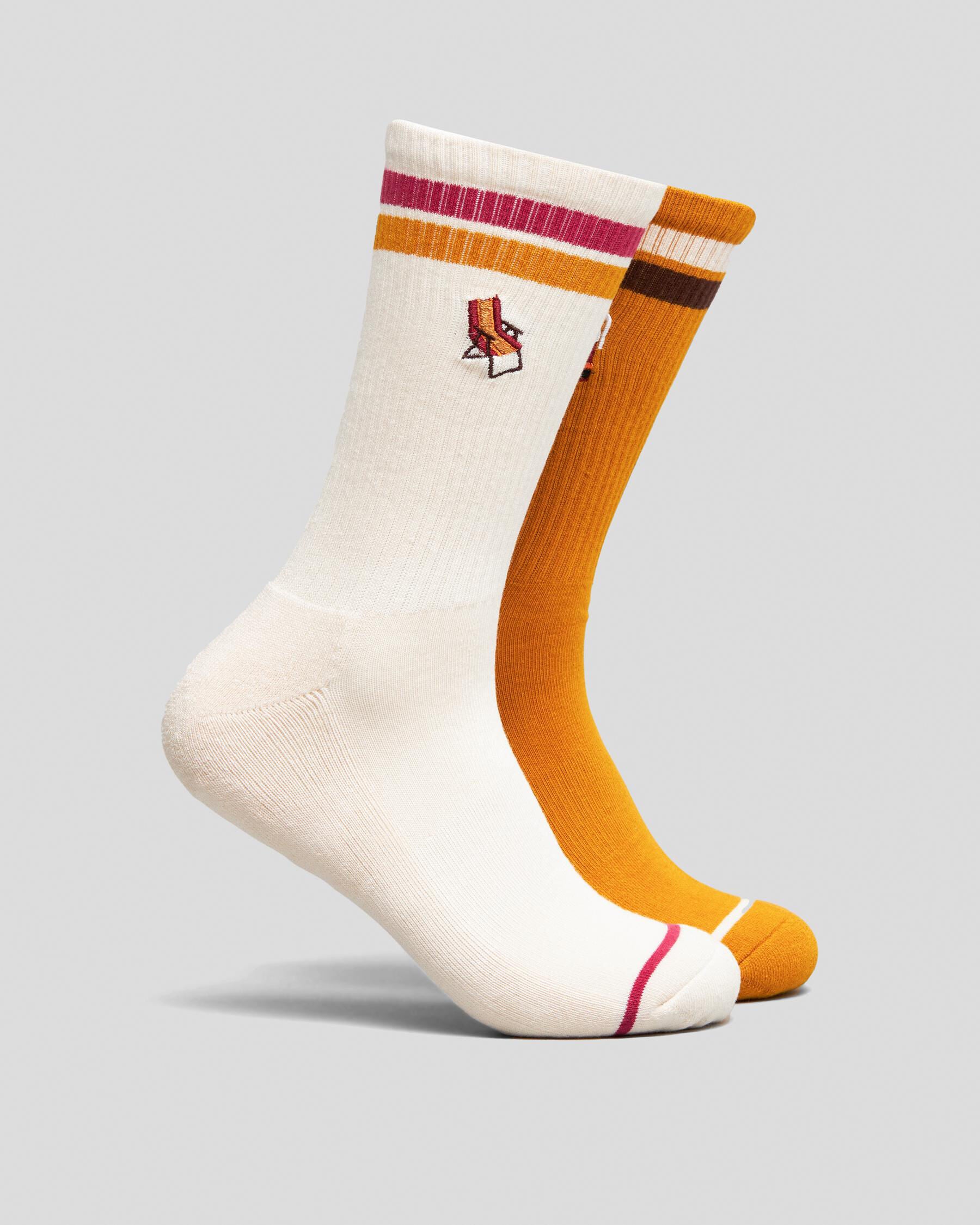 FOOT-IES Men's Backyard Sneaker Socks 2 Pack in Cream