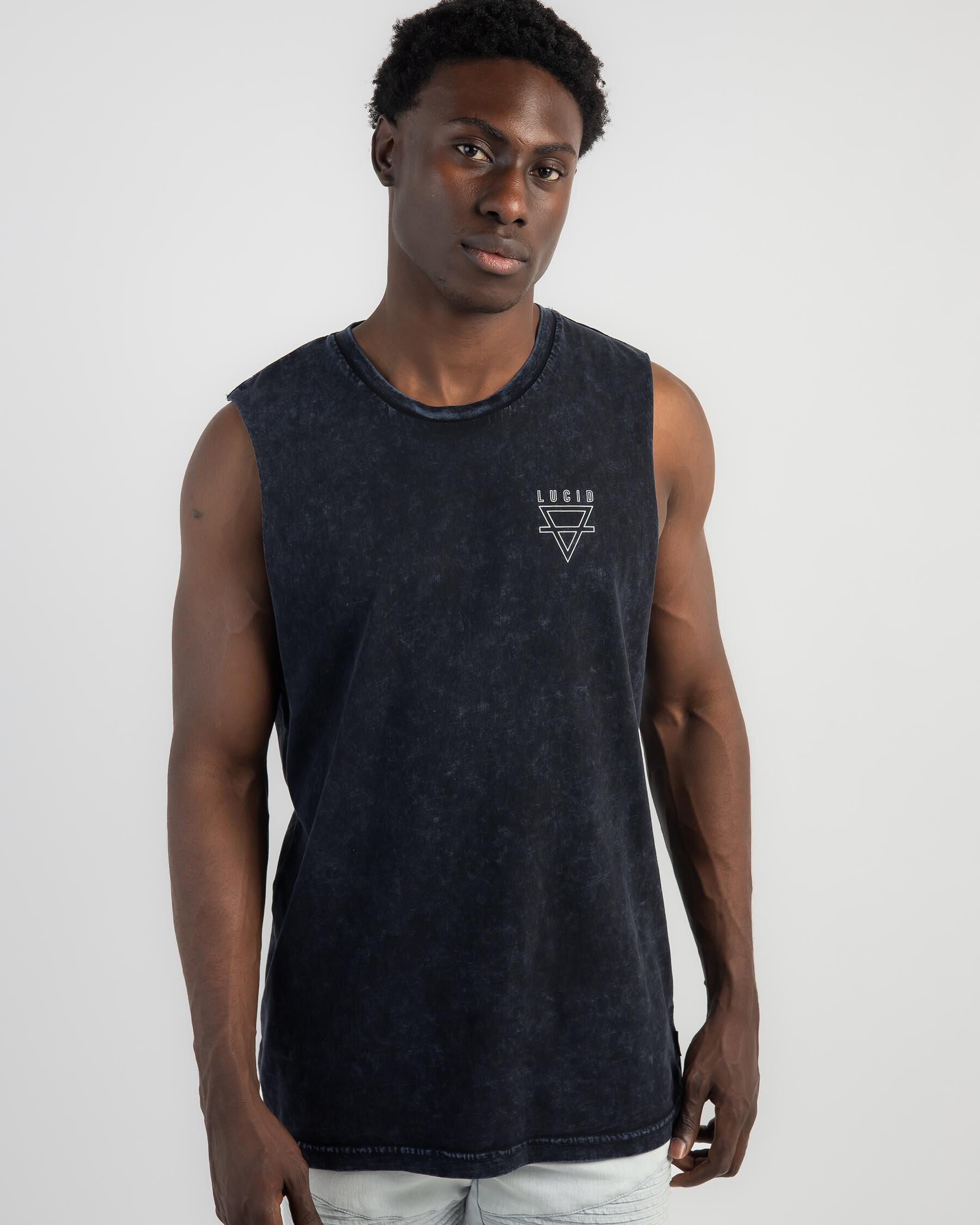 Lucid Men's Welded Muscle Tank Top in Navy