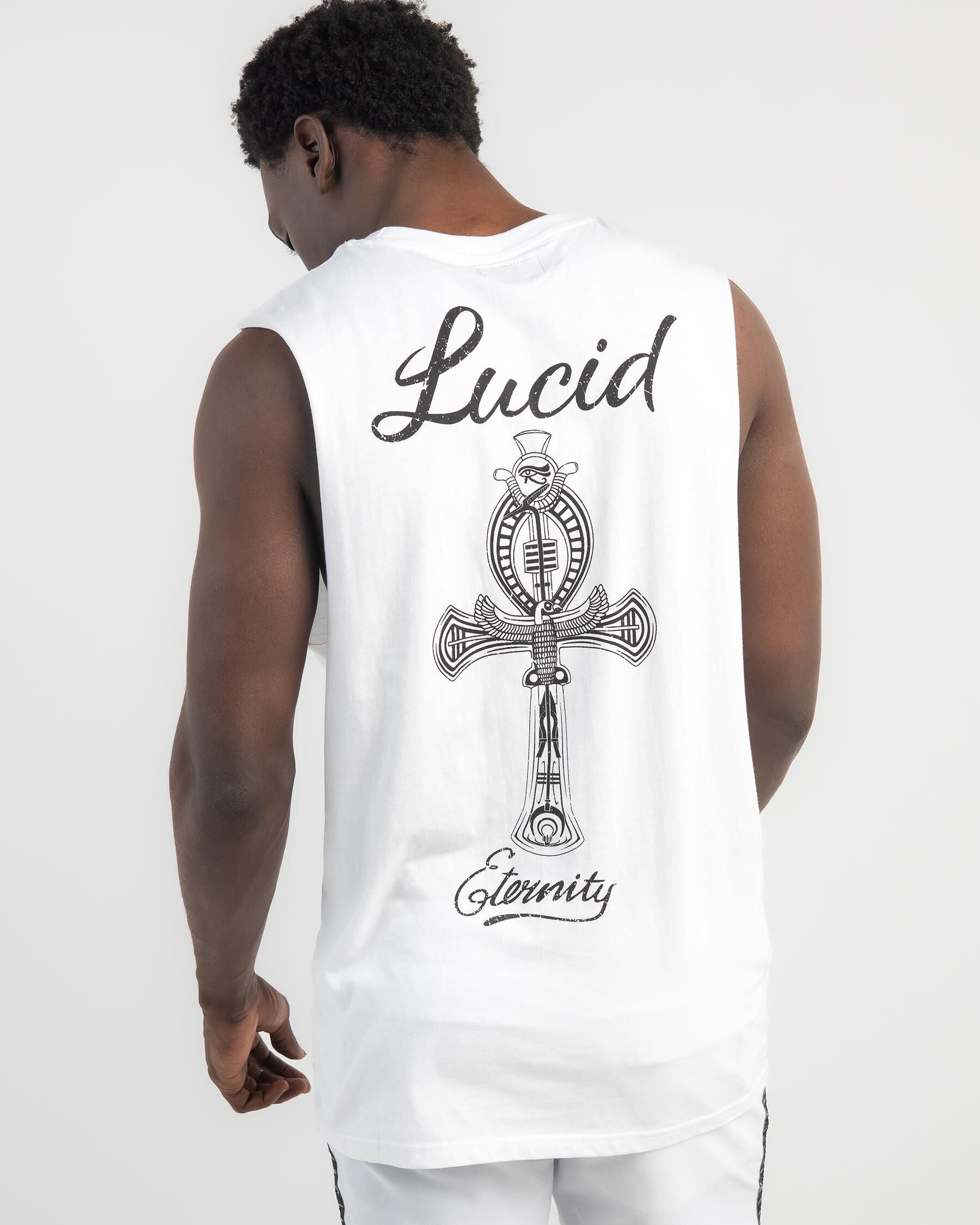 Lucid Men's Sharp Muscle Tank Top in White
