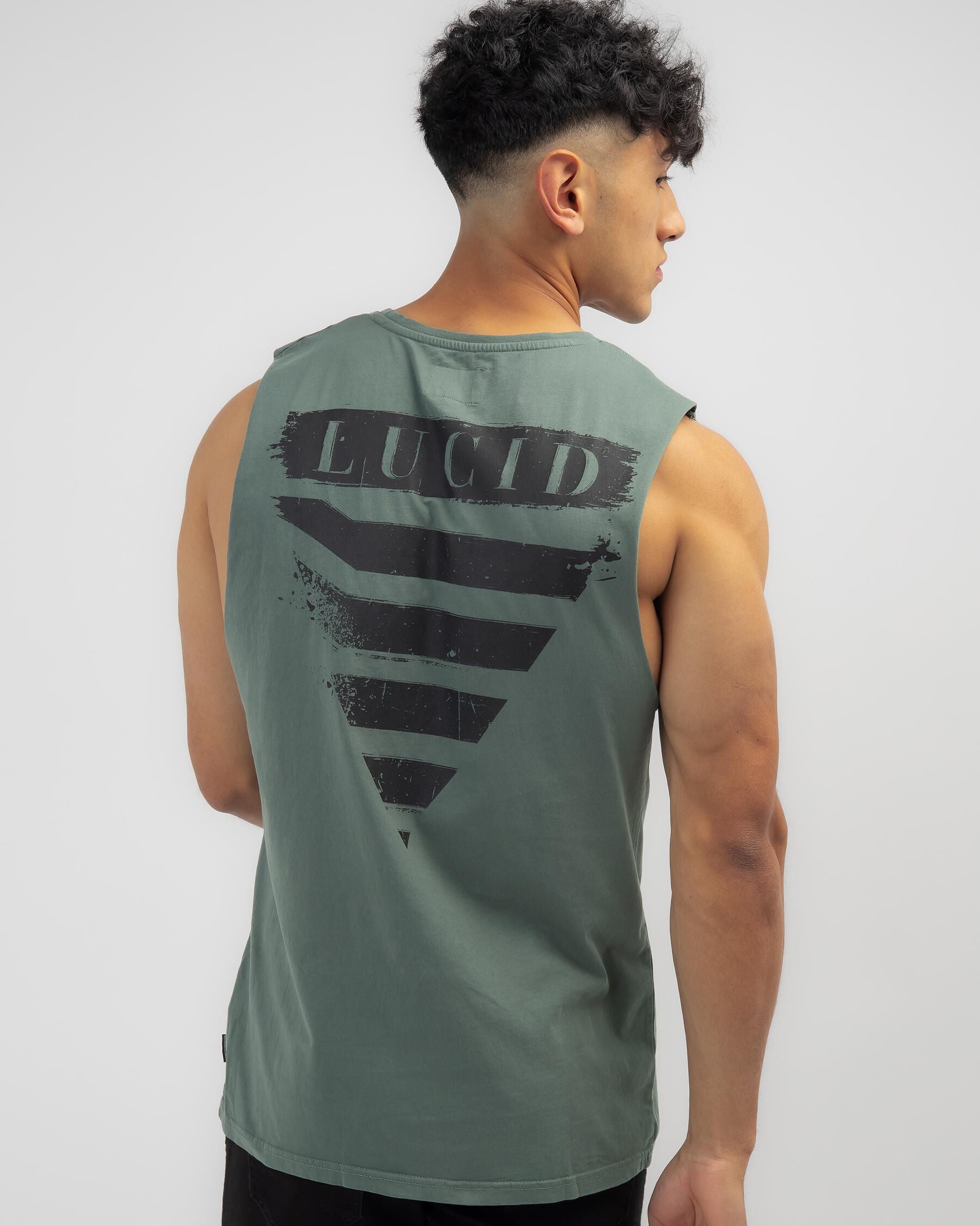 Lucid Men's Brushed Muscle Tank Top in Green