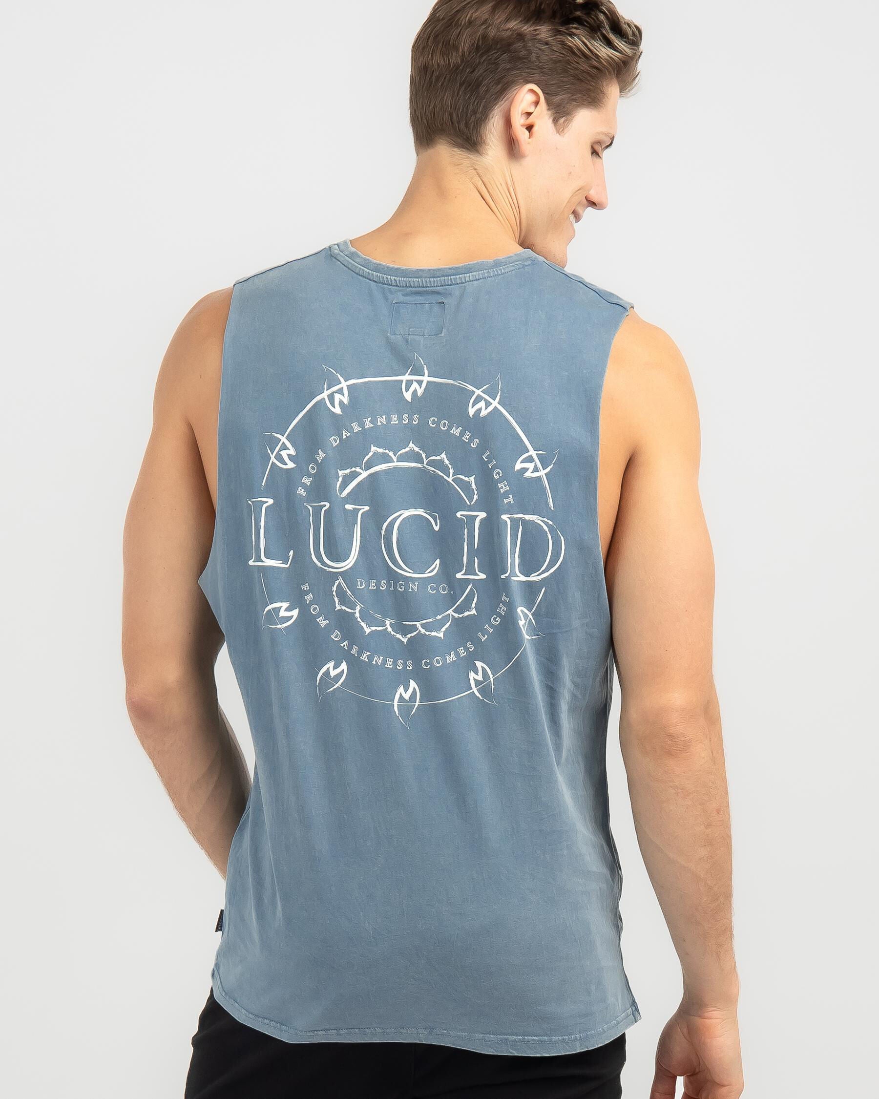 Lucid Men's Honor Muscle Tank Top in Blue