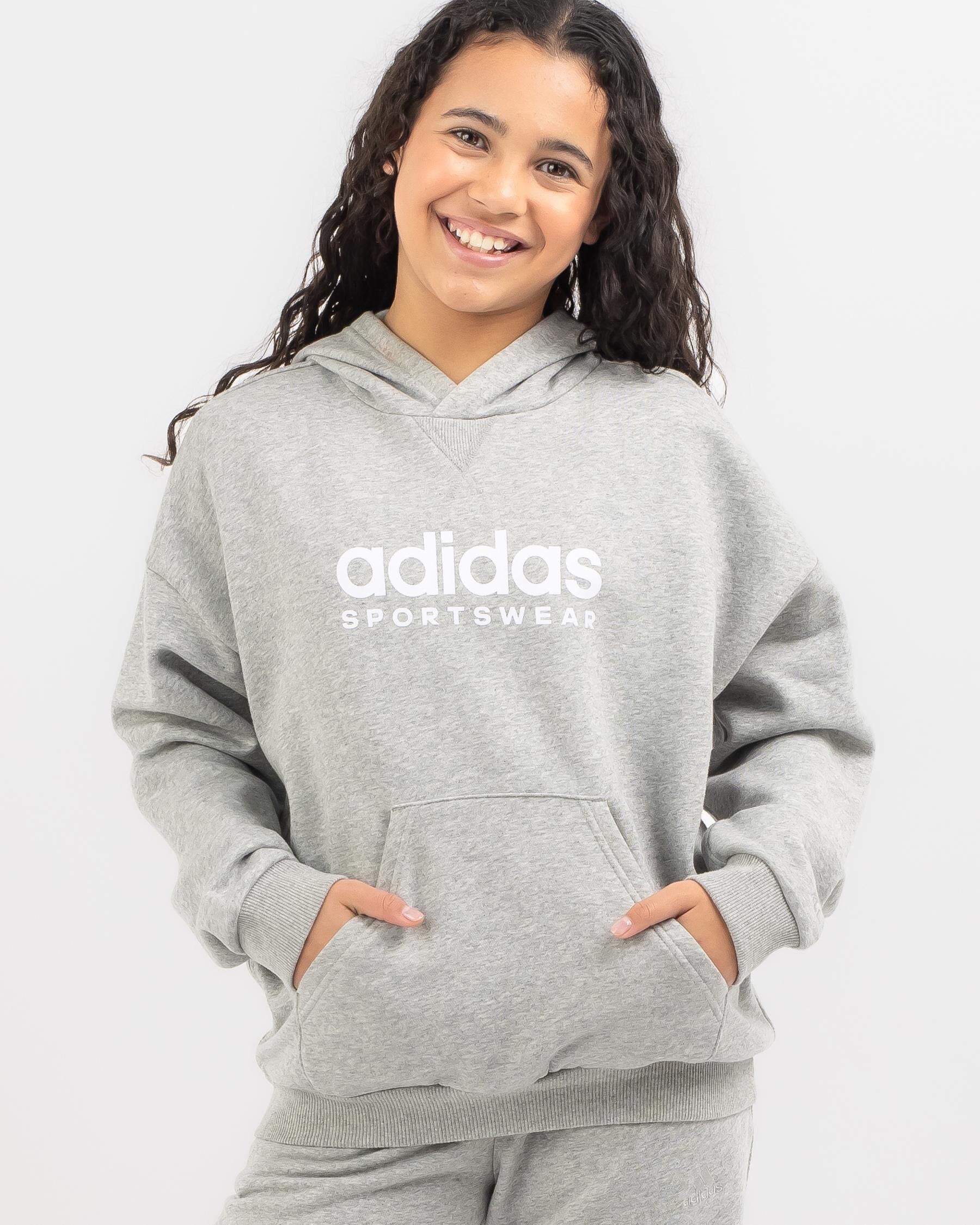 Adidas Girls' All Season Hoodie in Grey
