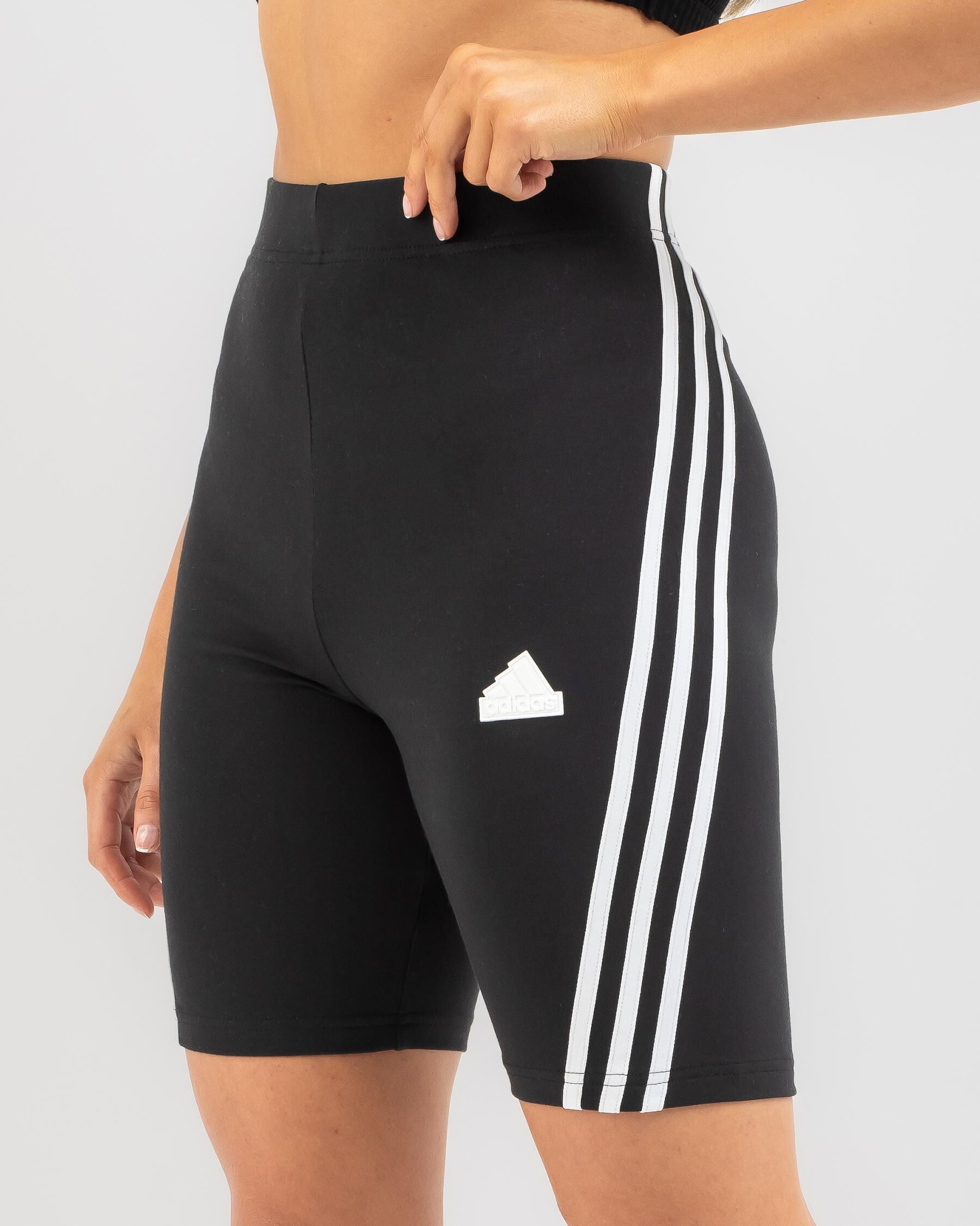 Adidas Women's Future Icon 3 Stripe Bike Shorts in Black