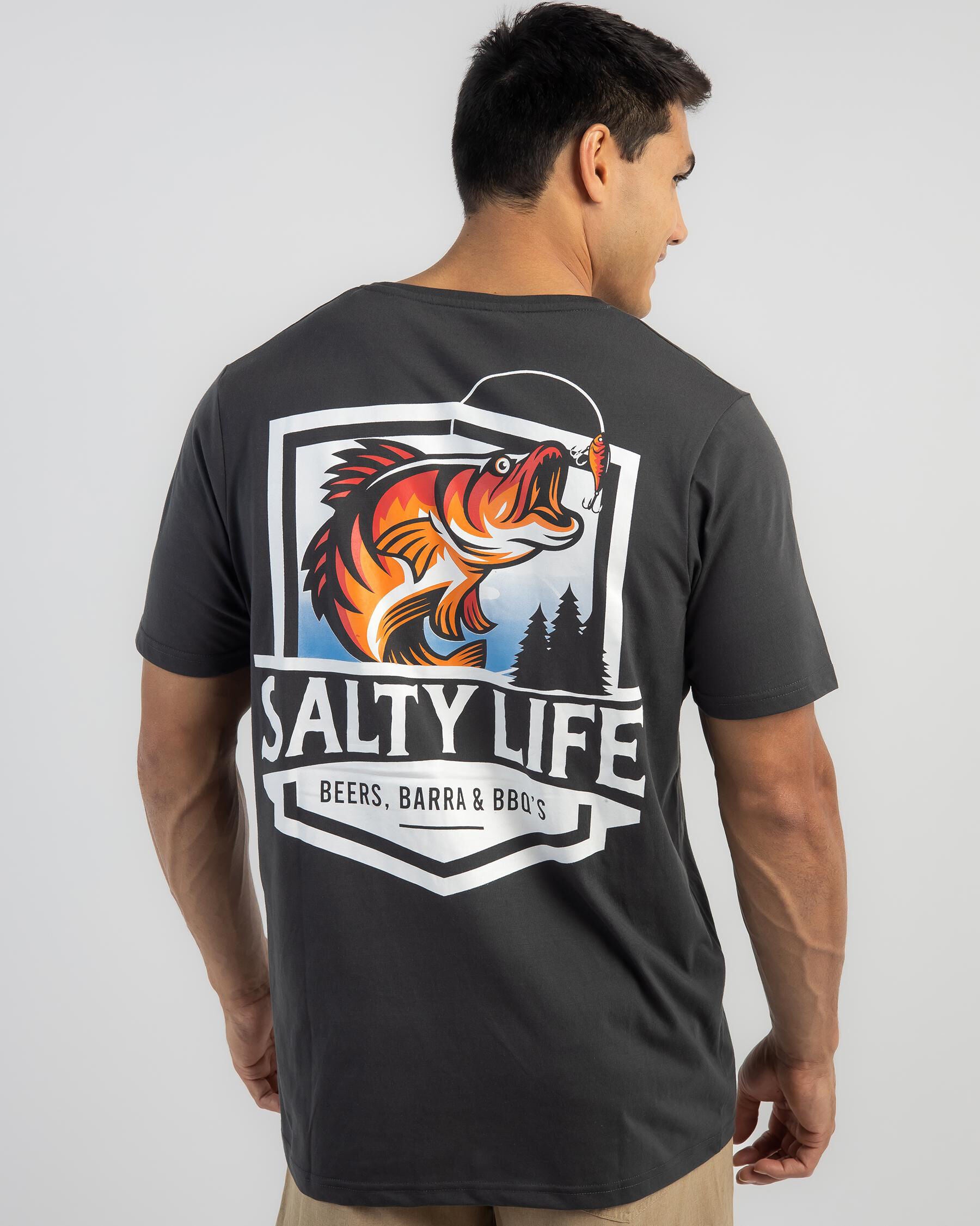 Salty Life Men's Three B's Surf T-Shirt in Grey