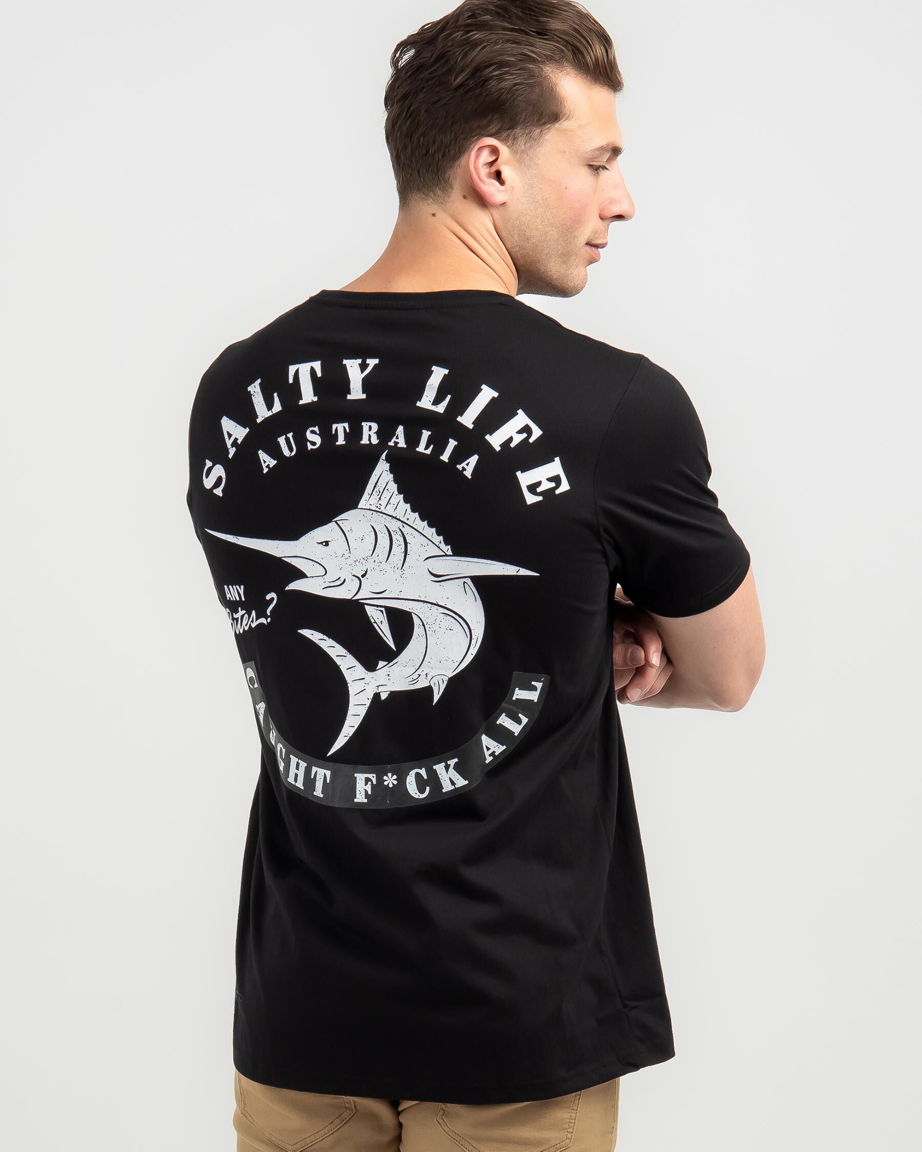 Salty Life Men's Any Bites Surf T-Shirt in Black