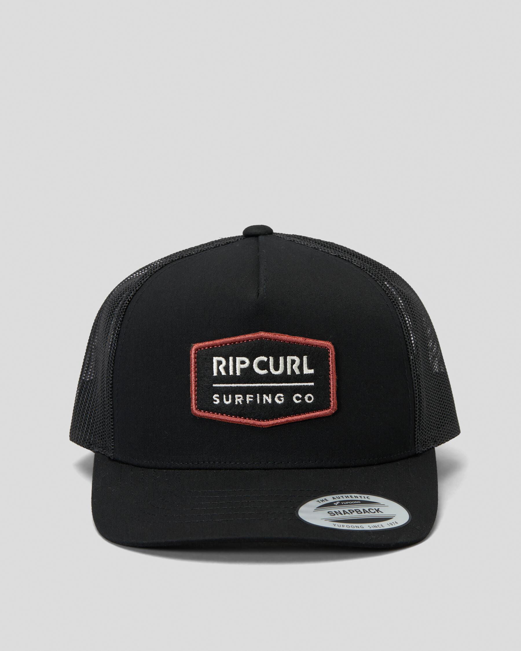 Rip Curl Men's Marker Curve Trucker Cap in Black