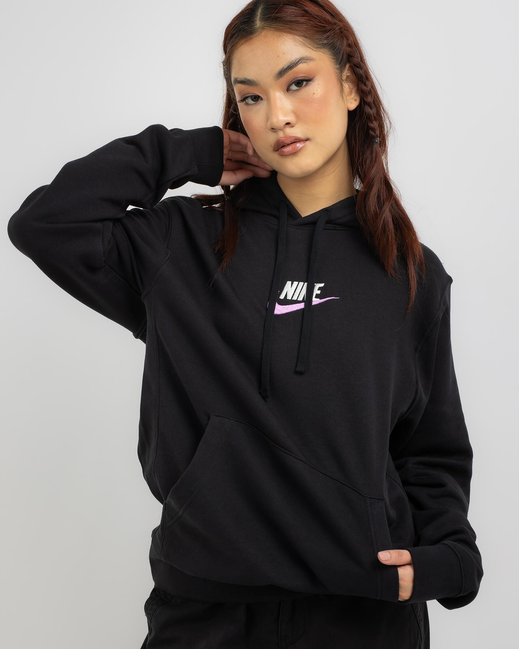Nike Women's Club Pullover Hoodie in Black