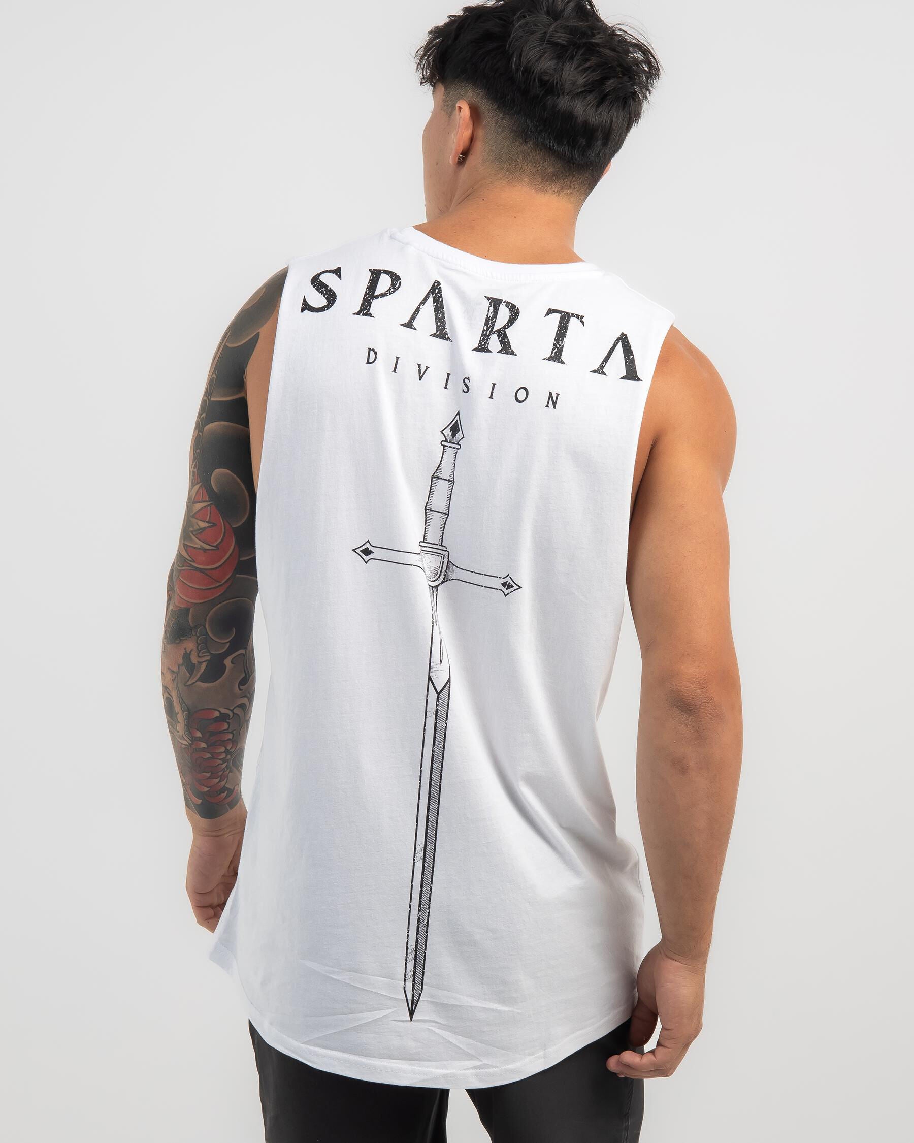 Sparta Men's Sheath Muscle Tank Top in White
