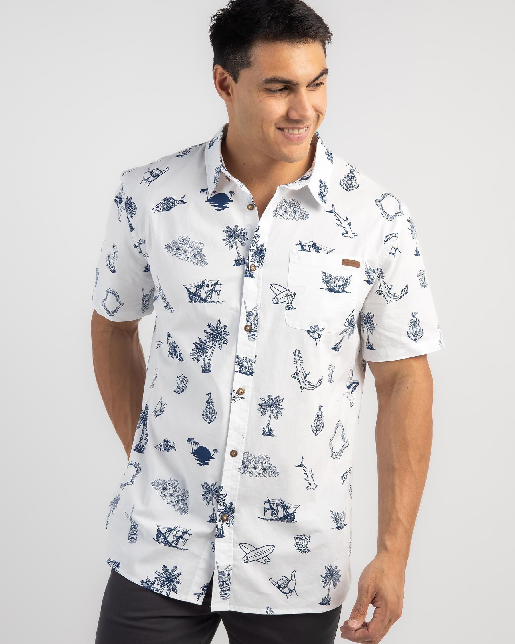 Salty Life Men's Ocean Creatures Short Sleeve Shirt in White