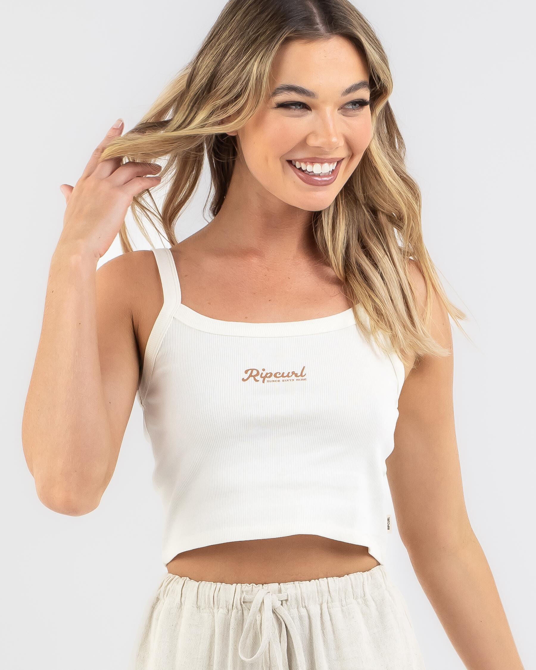 Rip Curl Women's Retro Rib Tank Top in Cream