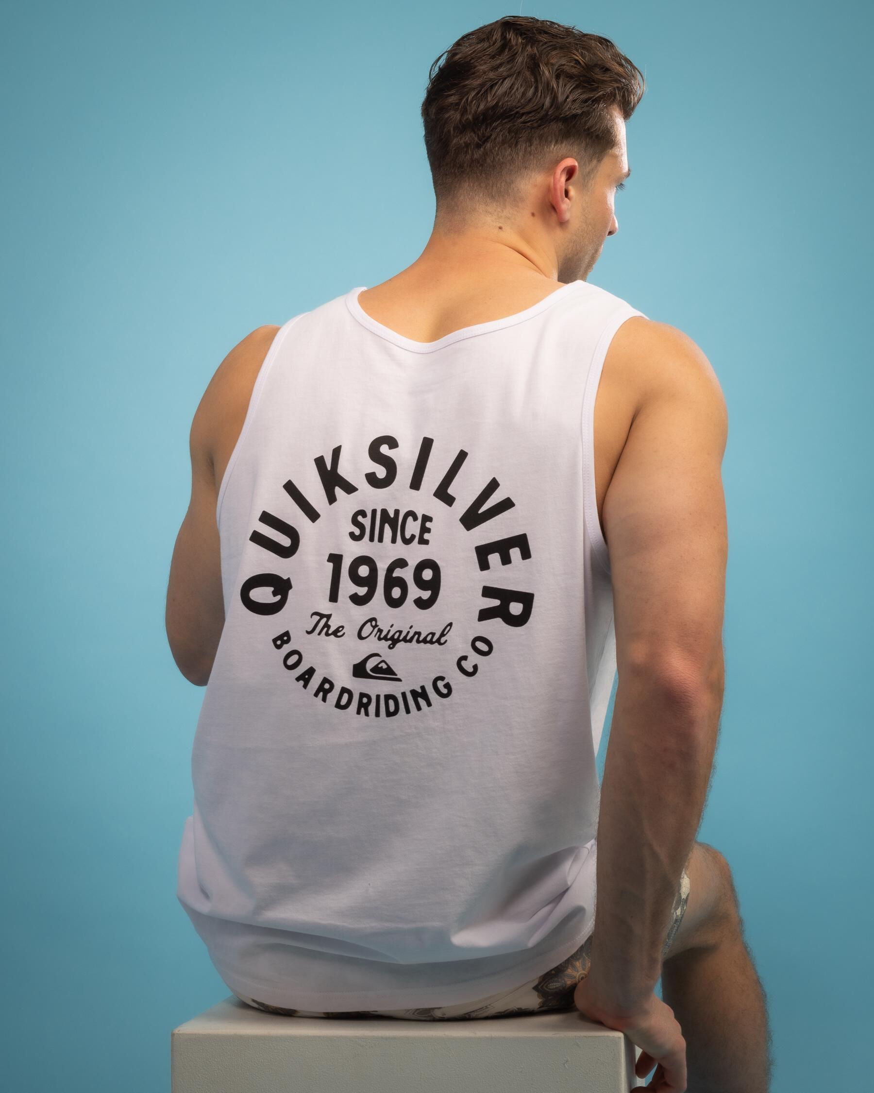 Quiksilver Men's Circle Script Tank Top in White