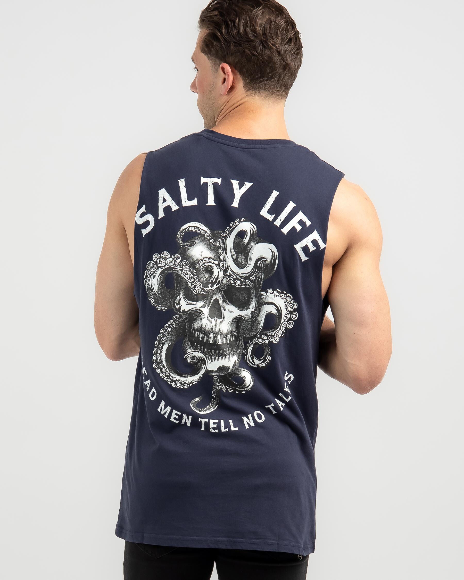Salty Life Men's Buccaneer Muscle Tank Top in Navy