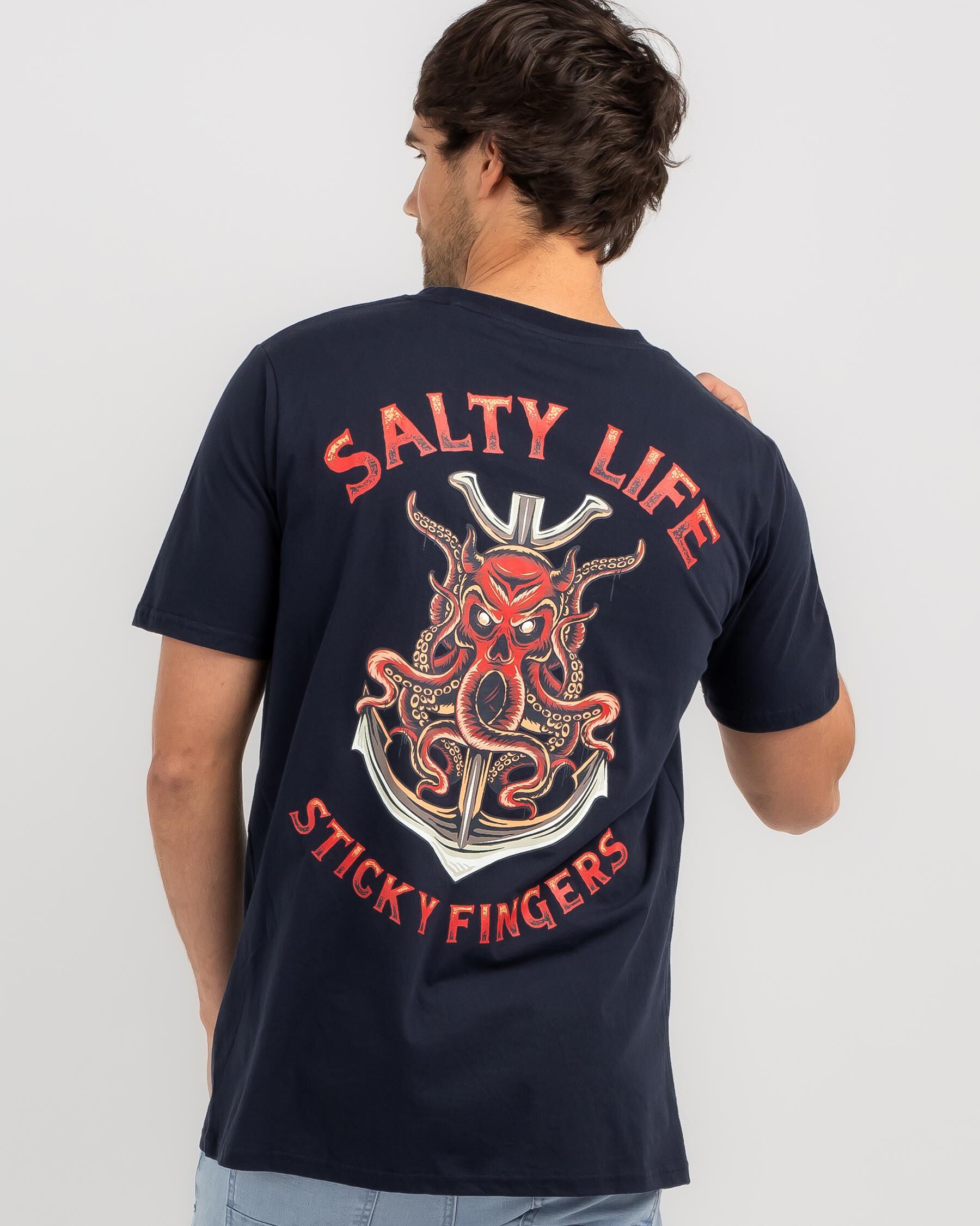Salty Life Men's Sticky Fingers 2.0 Top in Navy