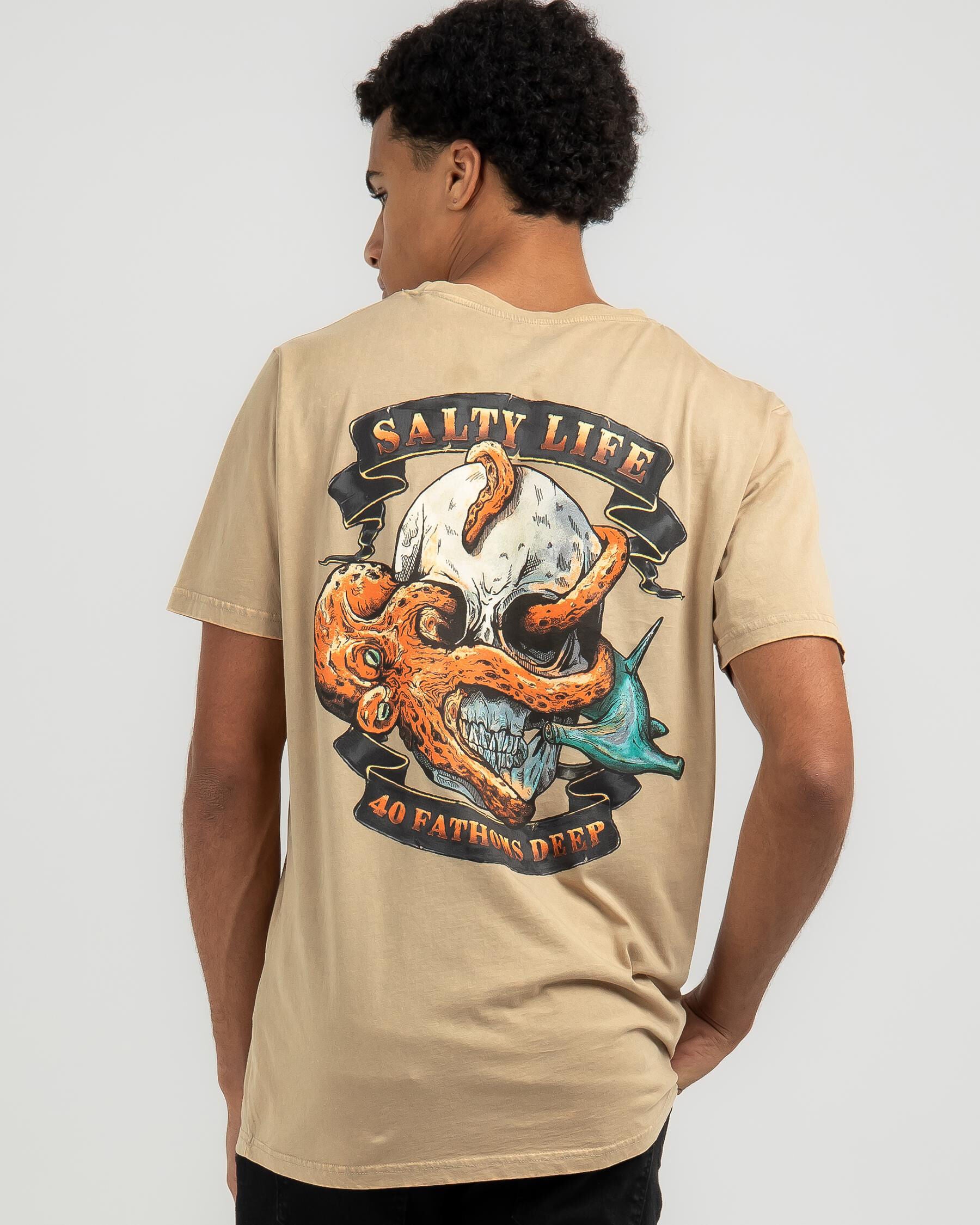 Salty Life Men's Into The Deep T-Shirt in Natural