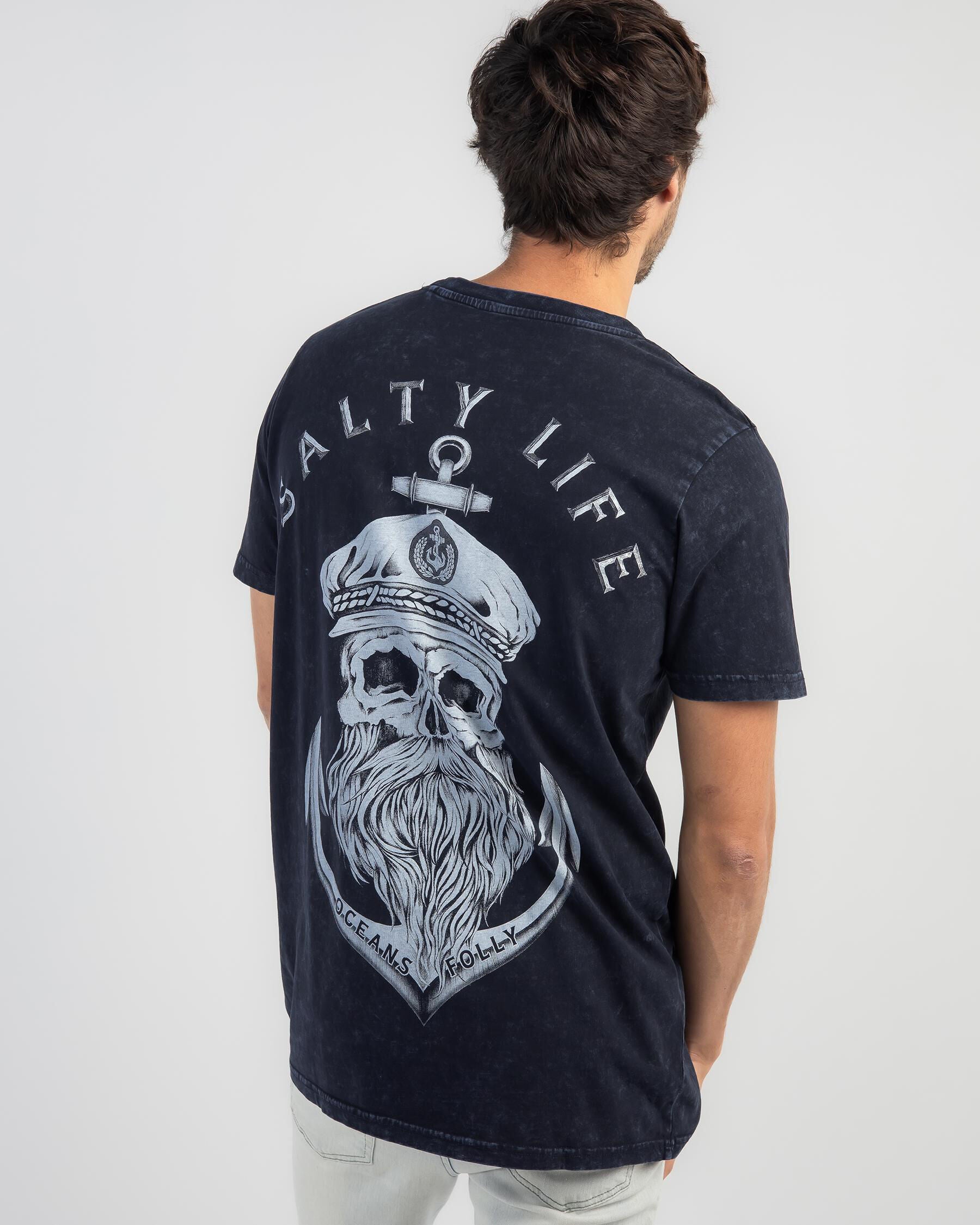 Salty Life Men's Anchors T-Shirt in Navy
