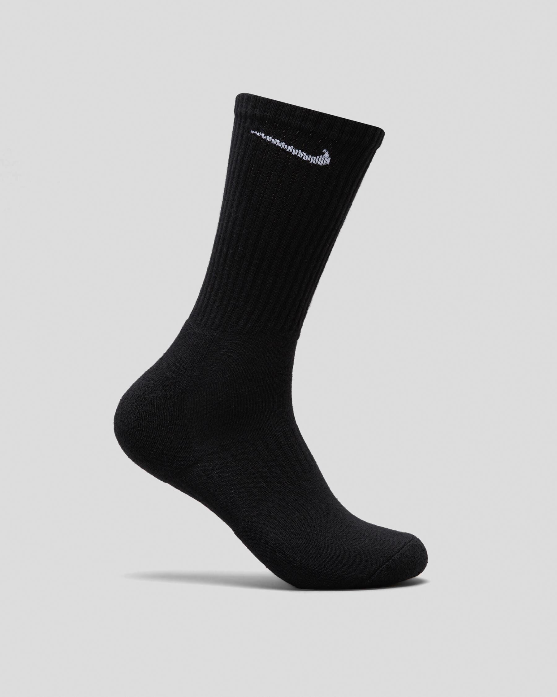 Nike Men's Everyday Cushioned Crew Socks 6 Pack in Black