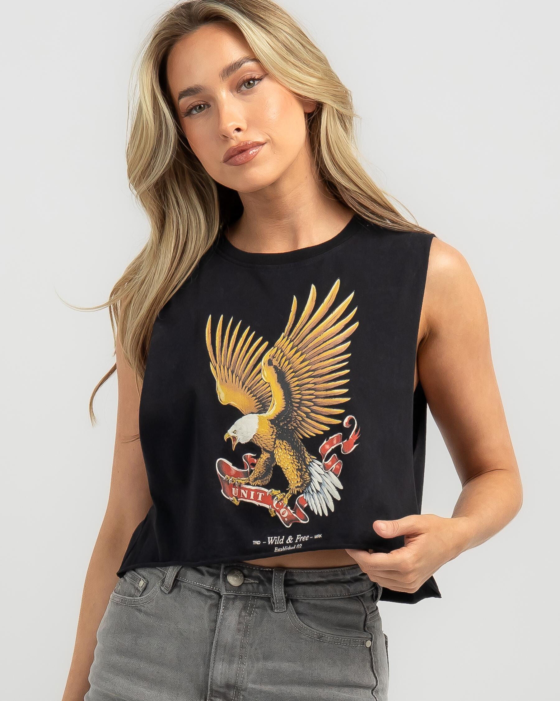 Unit Women's Freedom Cropped Tank Top in Black