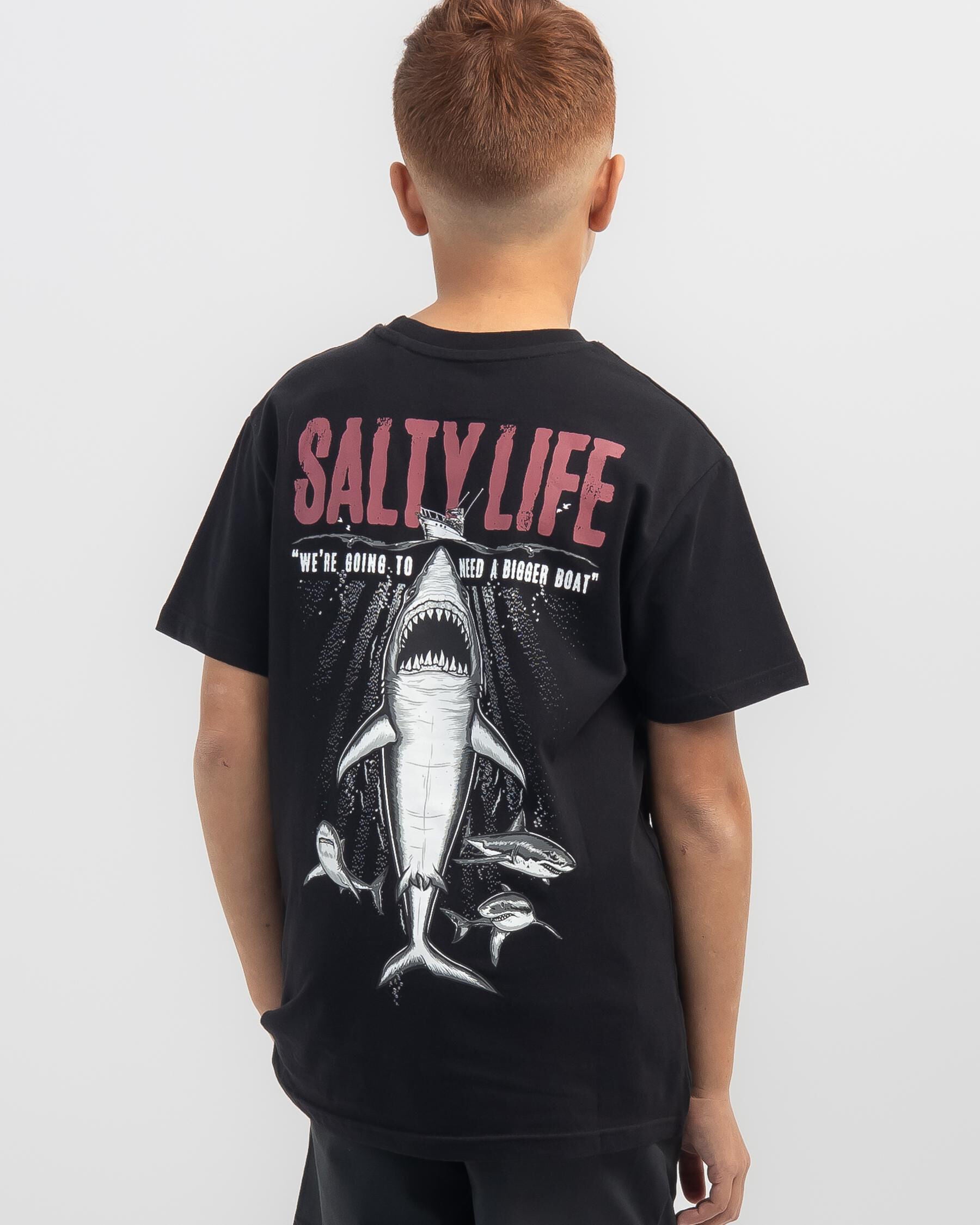 Salty Life Boys' Shiver T-Shirt in Black