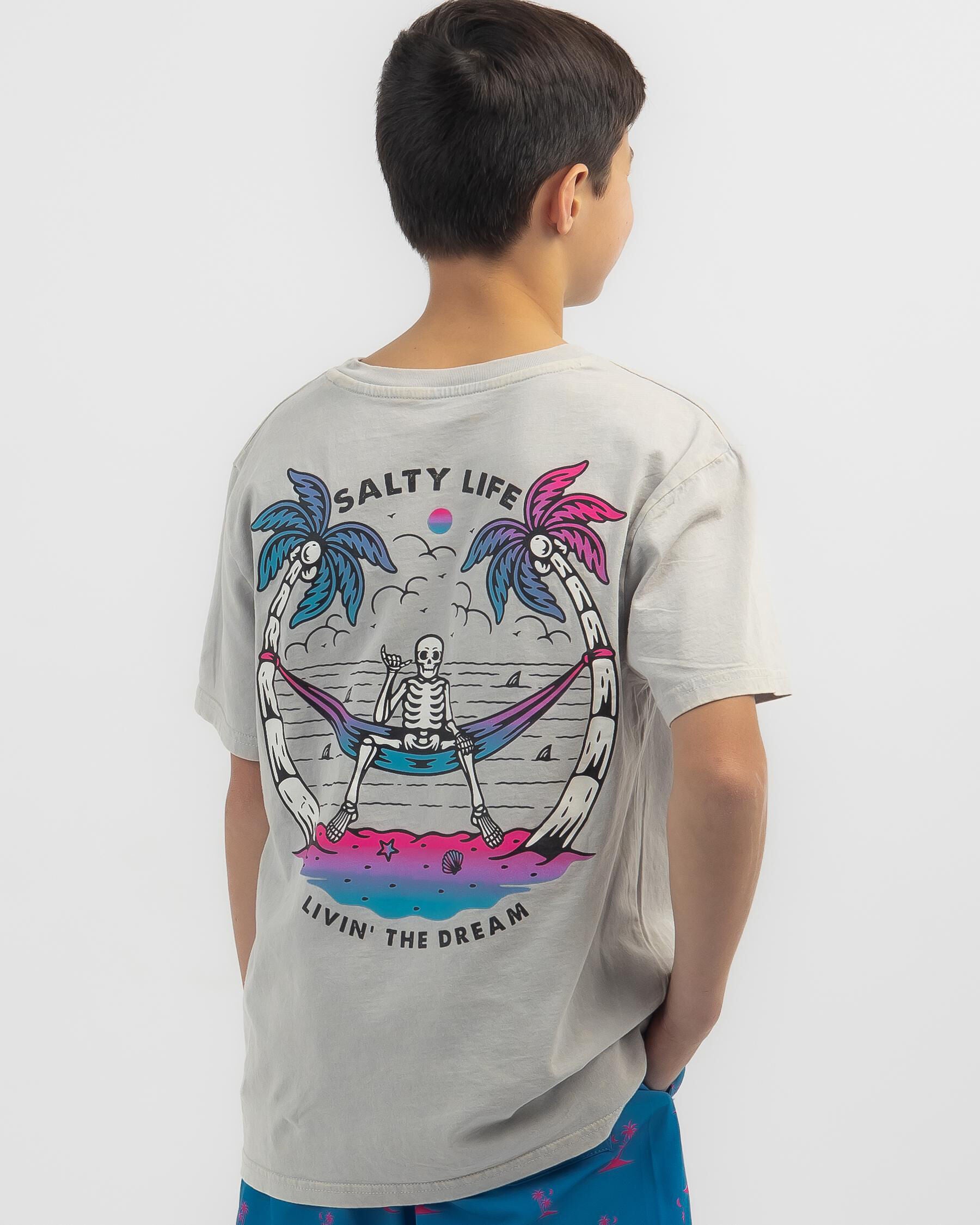 Salty Life Boys' Castaway T-Shirt in Grey