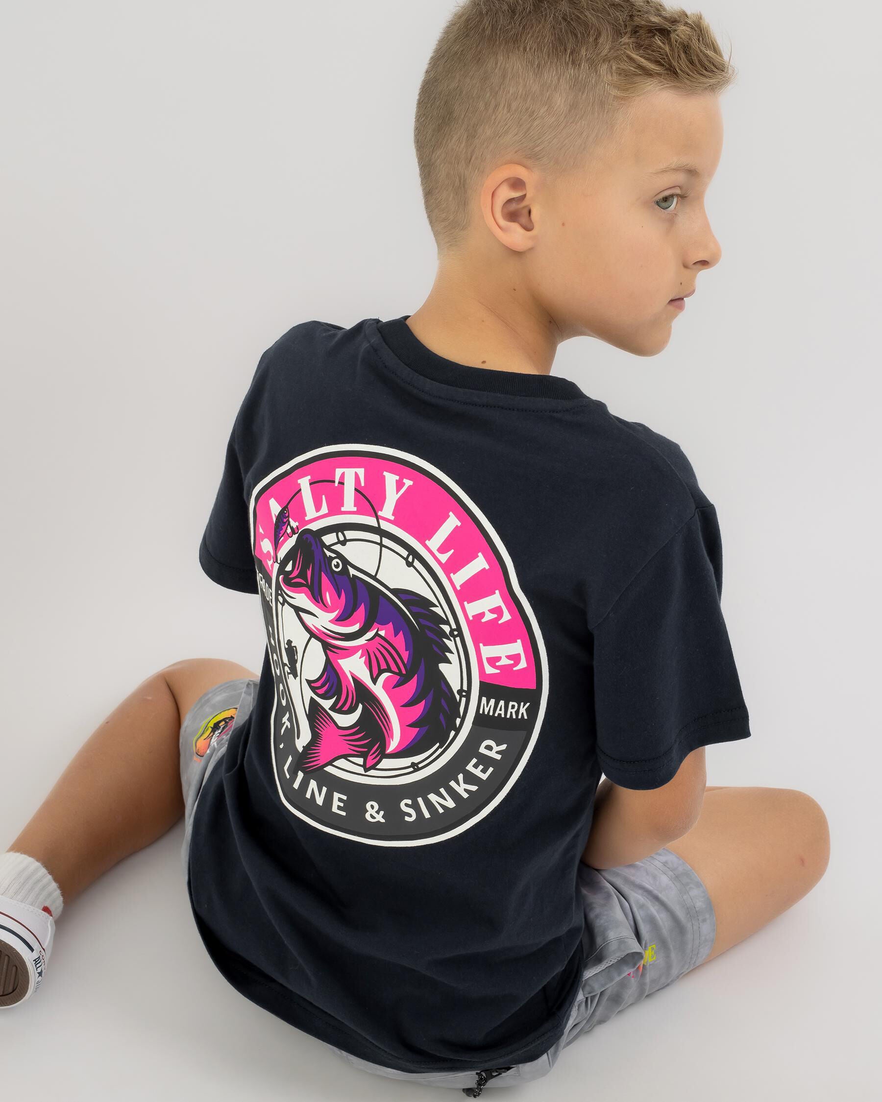 Salty Life Toddlers' Hooked T-Shirt in Navy