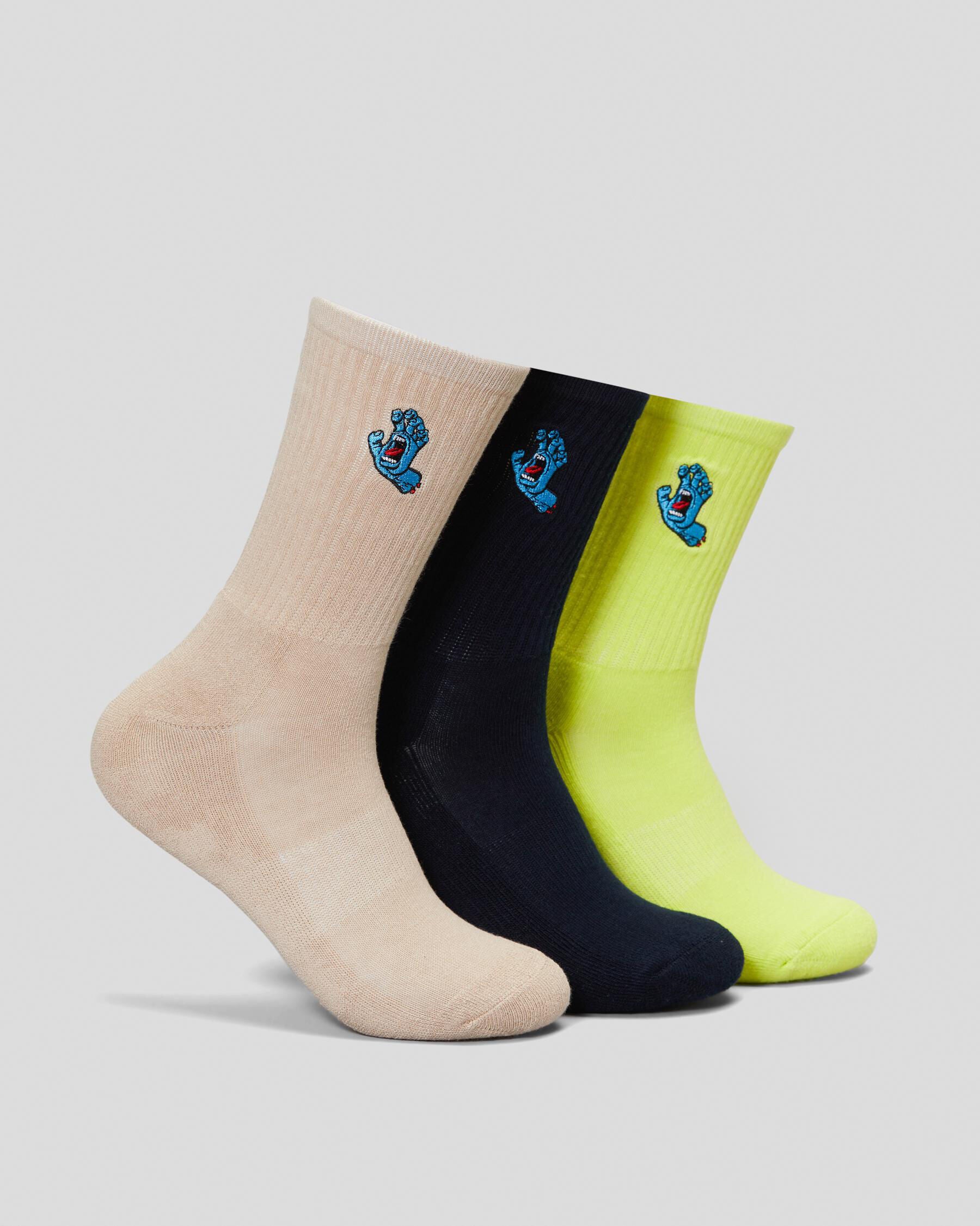 Santa Cruz Boys' Screaming Hand Socks 3 Pack