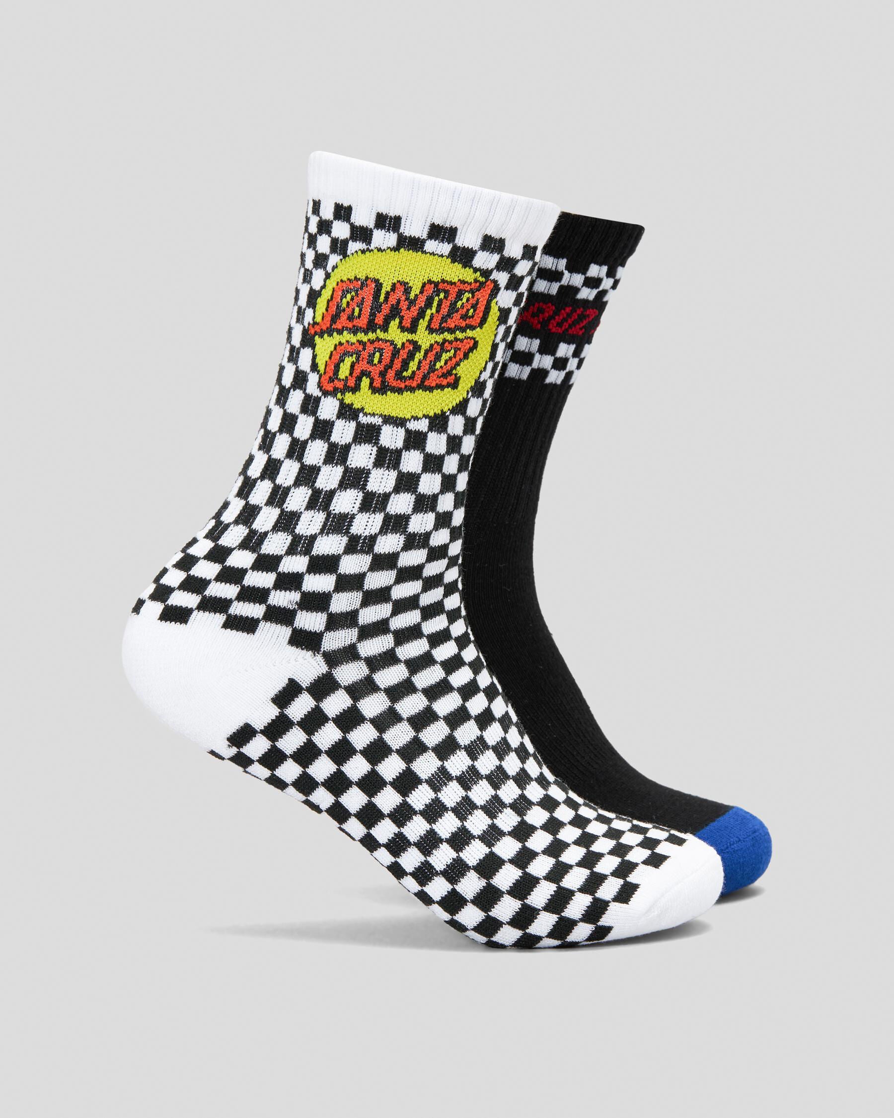 Santa Cruz Boys' Sc Multi Check Socks 2 Pack