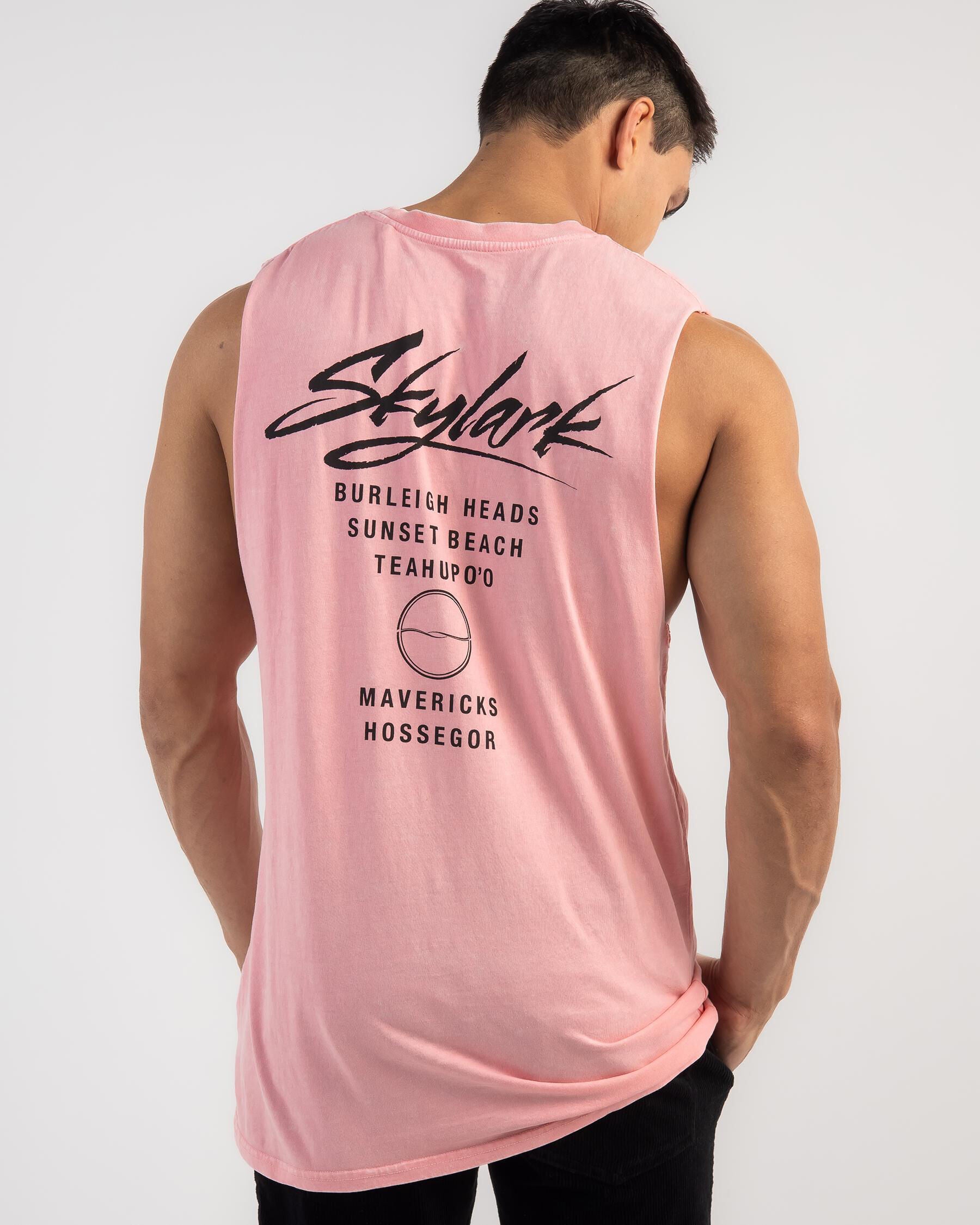 Skylark Men's Journeys Muscle Tank Top in Pink