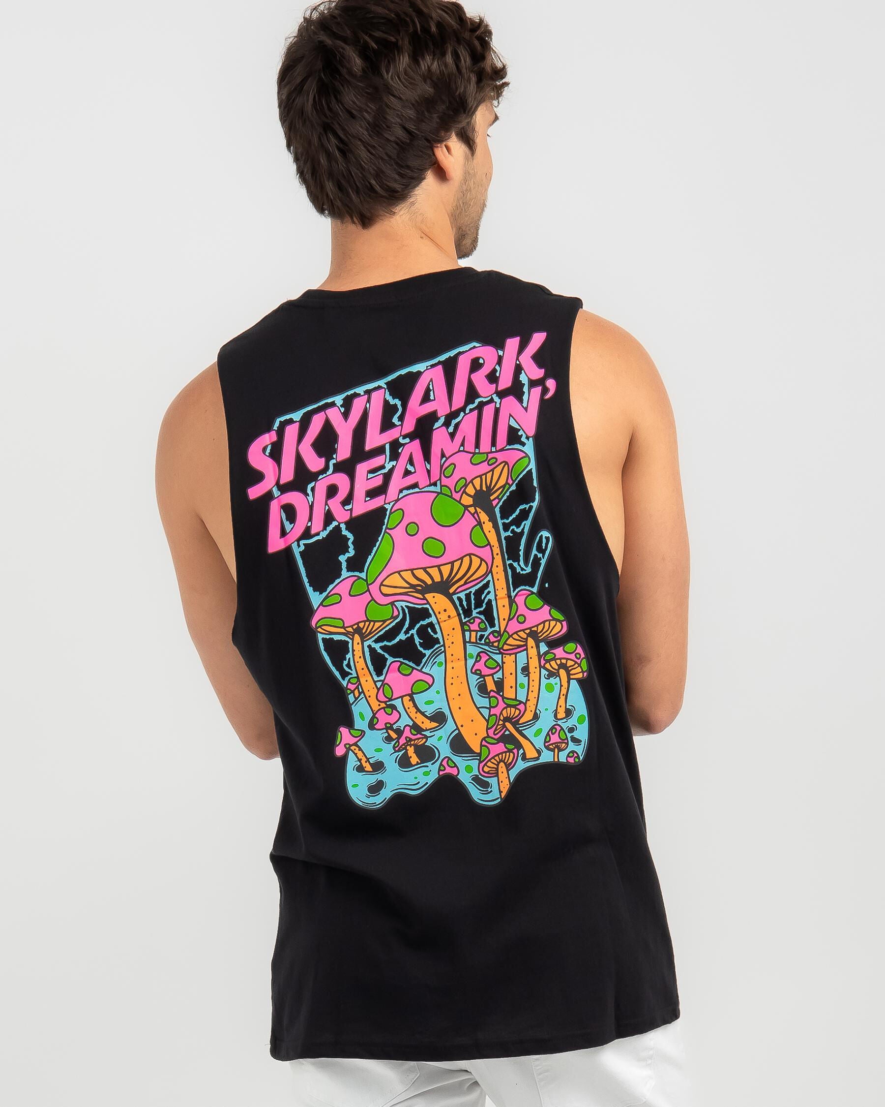 Skylark Men's Dreaming Muscle Tank Top in Black