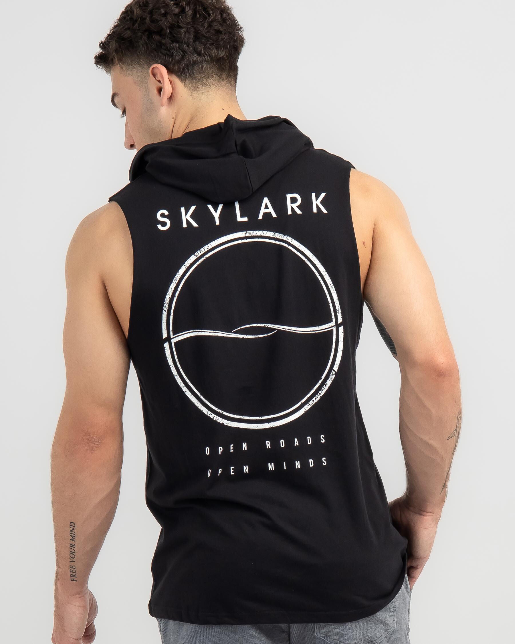 Skylark Men's Rebound Hooded Muscle Tank Top in Black