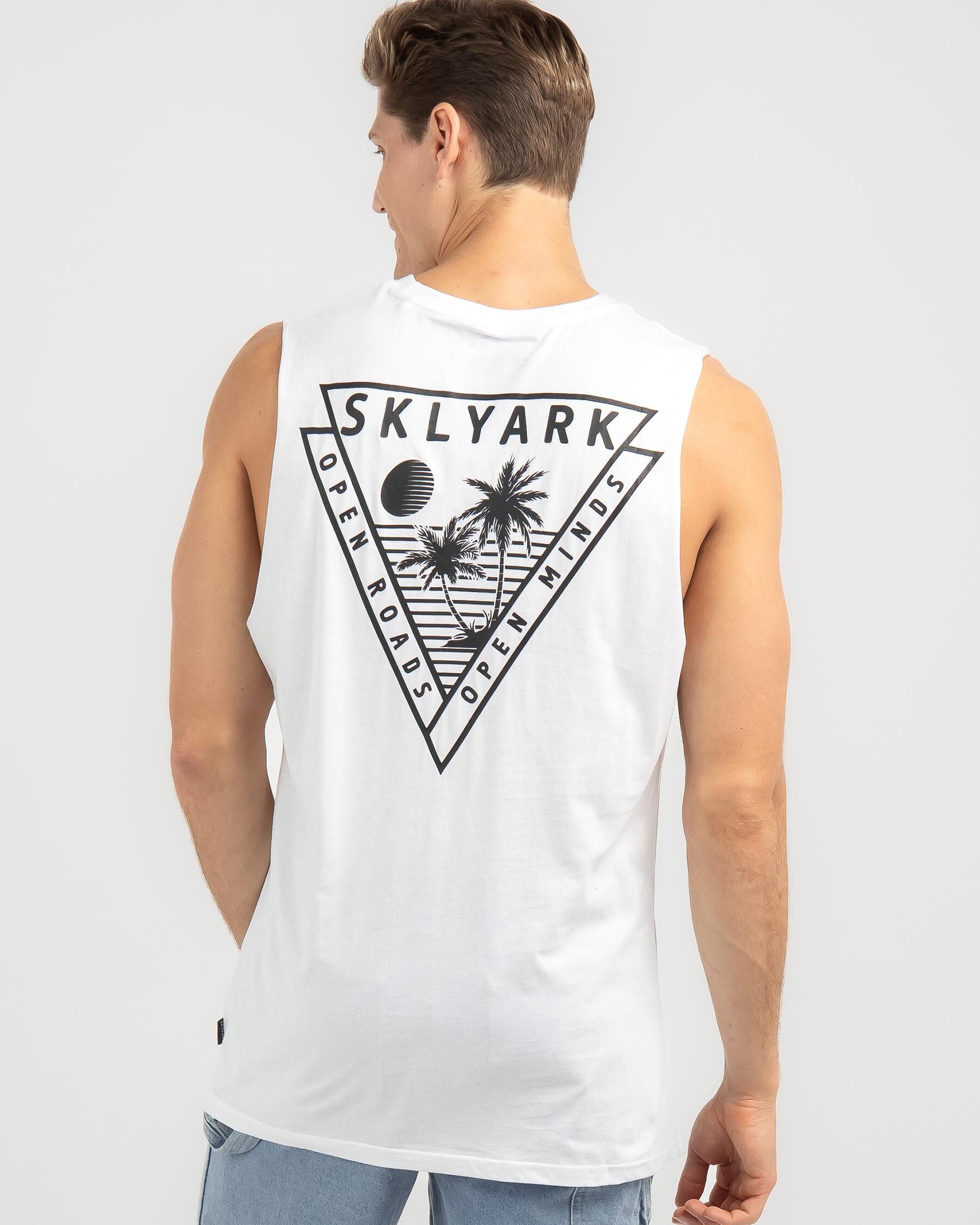 Skylark Men's Little Bit Of Paradise Muscle Tank Top in White